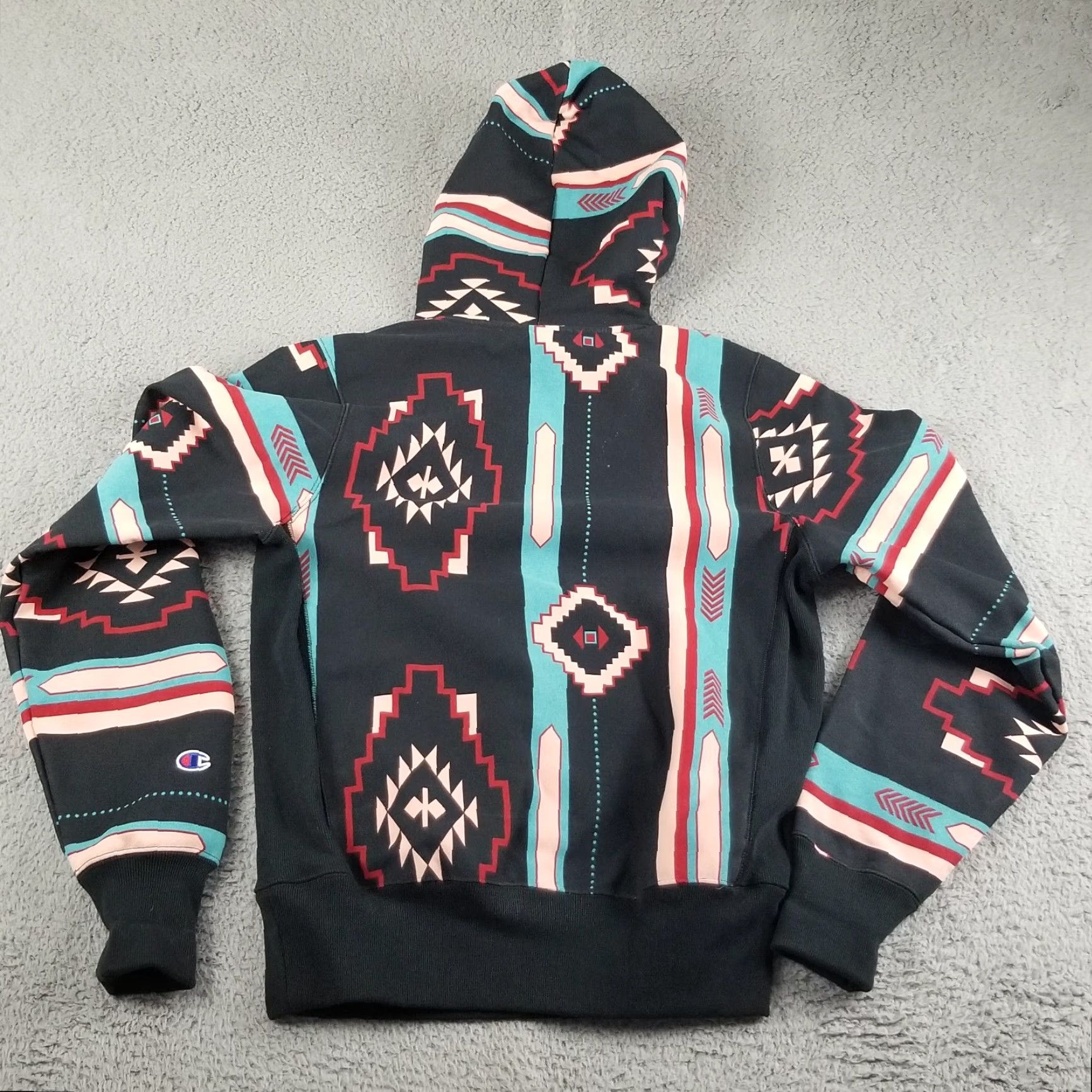 Champion Champion Sweatshirt Hoodie Mens Small Reverse Weave Aztec Geometric Multicolor - Aztec Western - 90s? (If decade applicable) Mens Size US S / EU 44-46 / 1 - 7 Thumbnail