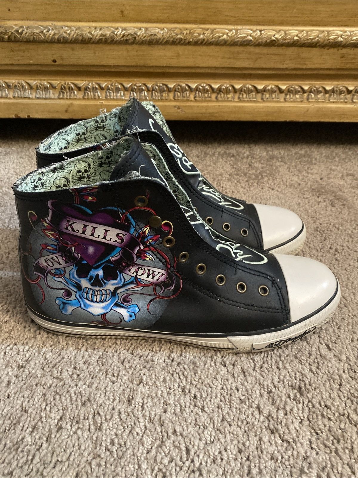 Ed Hardy Rare!Vintage Y2K Ed Hardy Hi top Sneakers size 11 Size US 11 / EU 44 - 1 Thumbnail