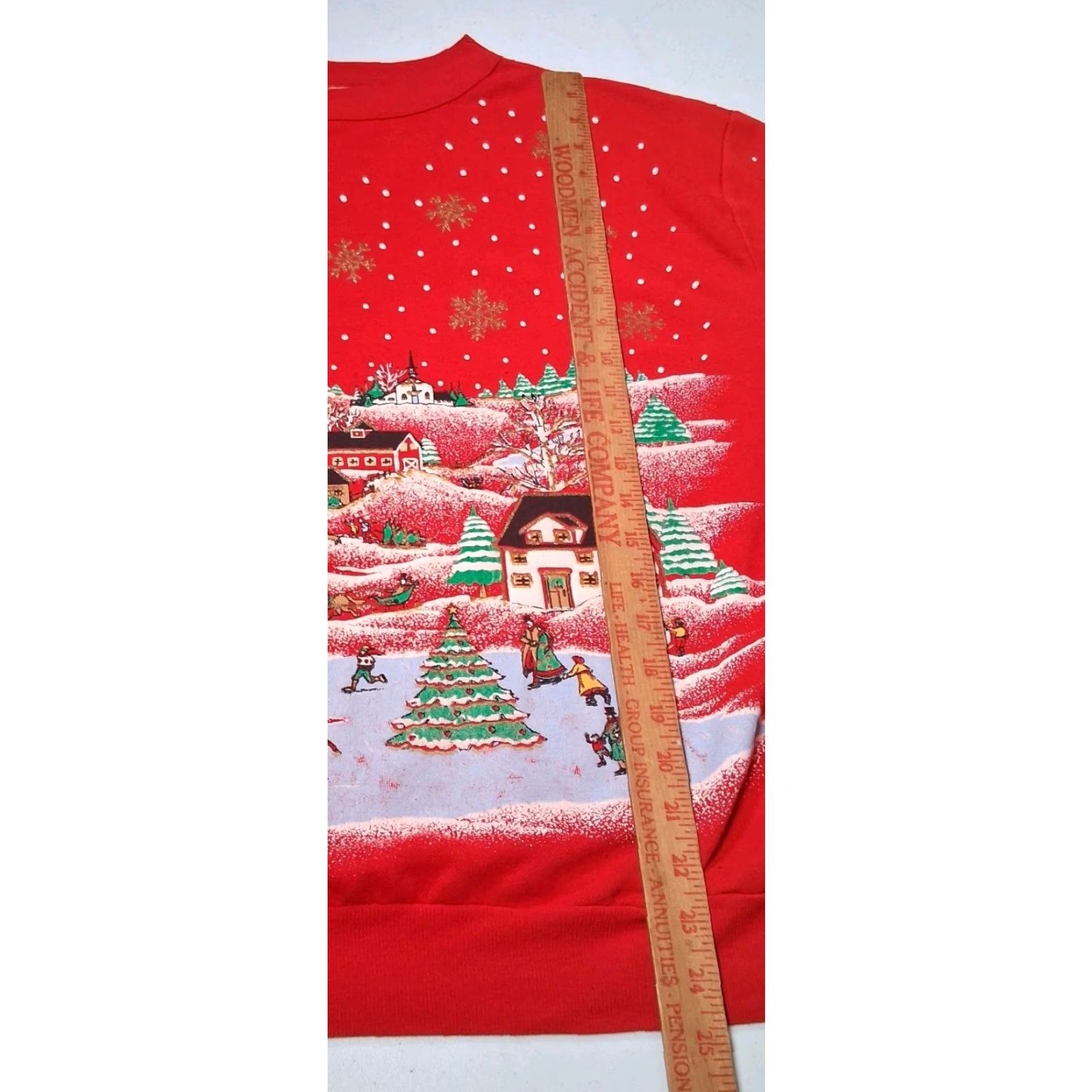 Vintage VINTAGE Holiday Time Christmas Sweatshirt L Women Red Glitter Ice Skate Granny Solid Crew Neck Long Sleeve Pullover Christmas Village 00s Womens Size L / US 10 / IT 46 - 7 Thumbnail