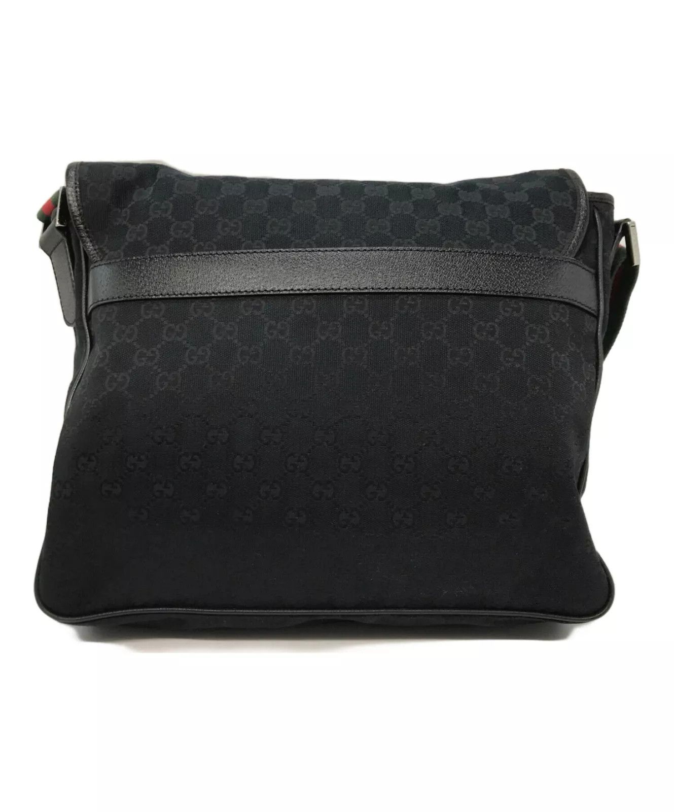 Gucci Gucci GG Monogram Web Canvas Messenger Bag Black Size ONE SIZE - 5 Thumbnail