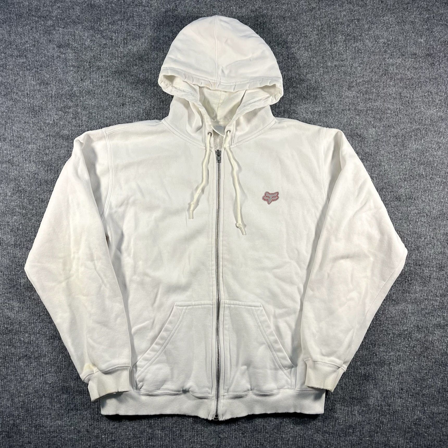 Fox Racing VINTAGE Fox Racing Hoodie Jacket Womens L White 90s Grunge Motocross Skater Zip Full Zip Casual Size L / US 10 / IT 46 - 4 Thumbnail