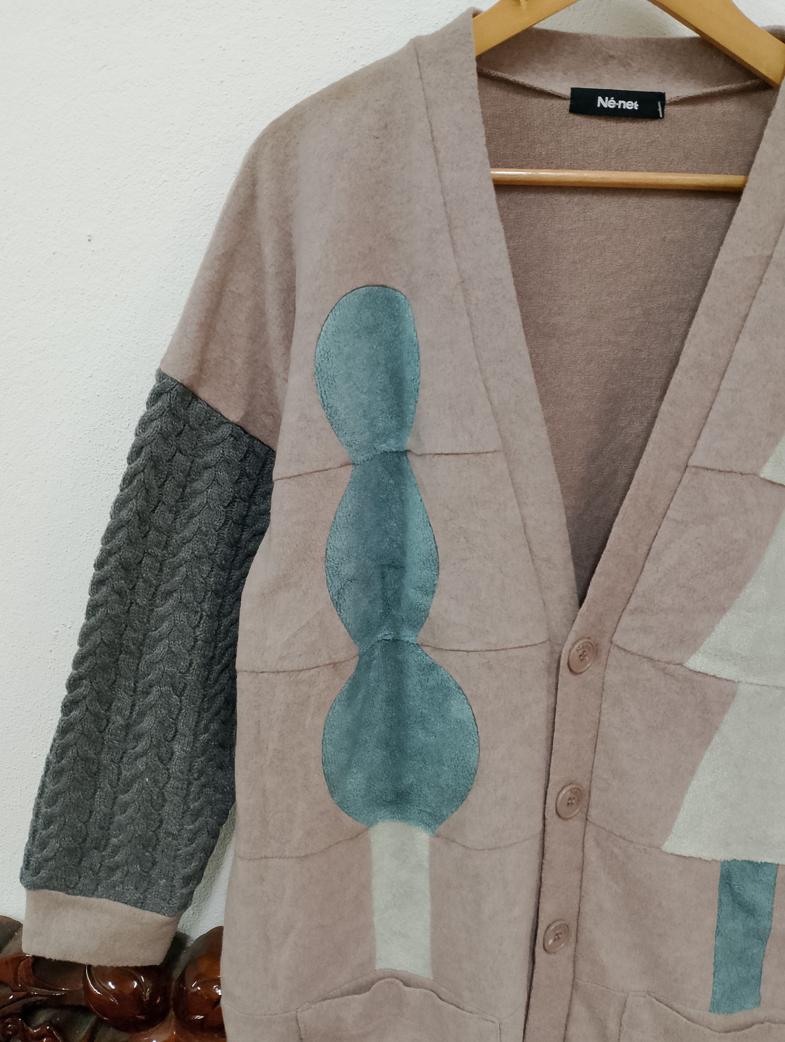 Ne-Net Vintage Y2K Issey Miyake Ne-net Japan Forest Patchwork Knit Size US L / EU 52-54 / 3 - 4 Thumbnail