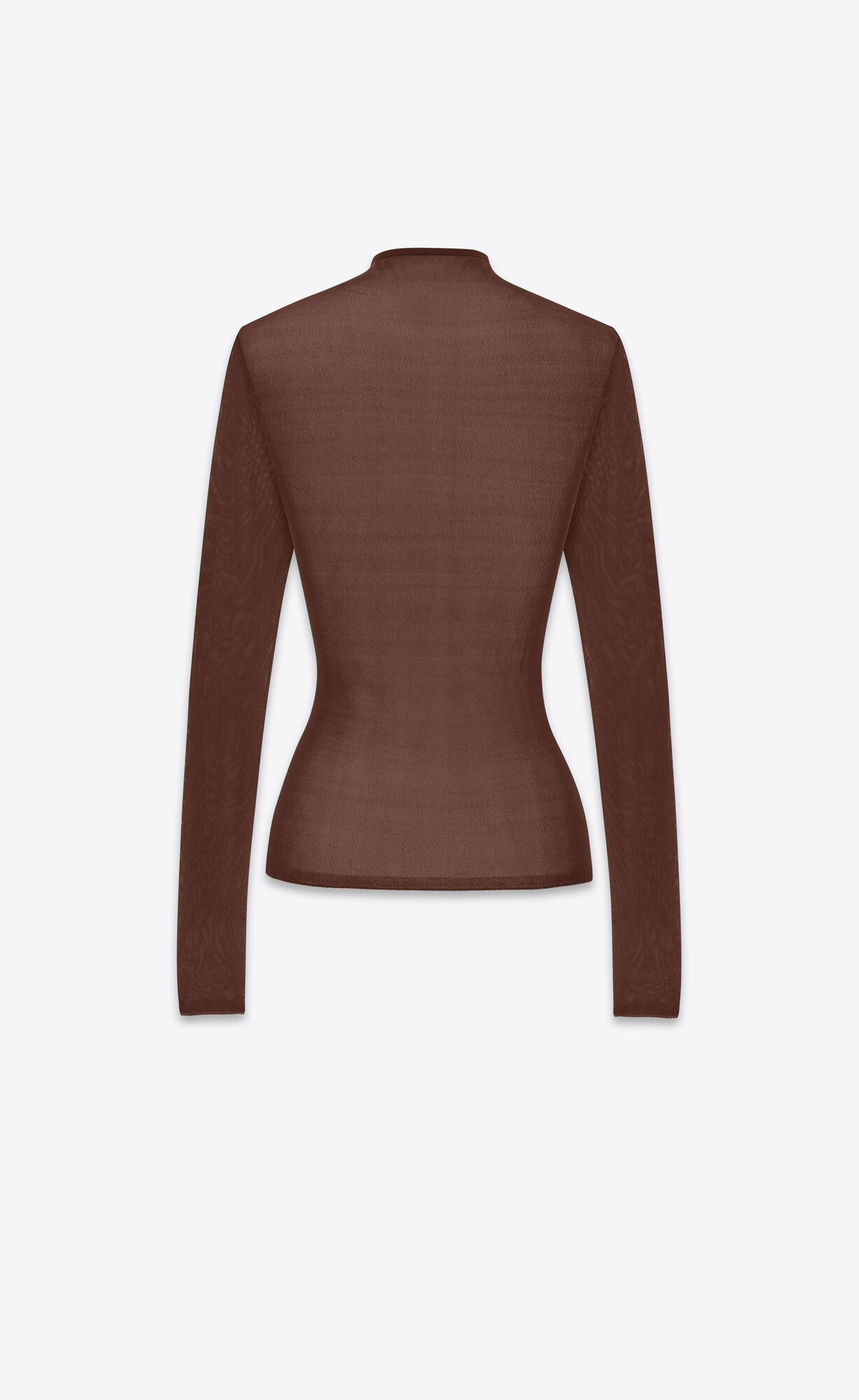 Saint Laurent Paris o1s1wg111124 High Neck Top In Silk Sweater in Brown Size L / US 10 / IT 46 - 2 Thumbnail