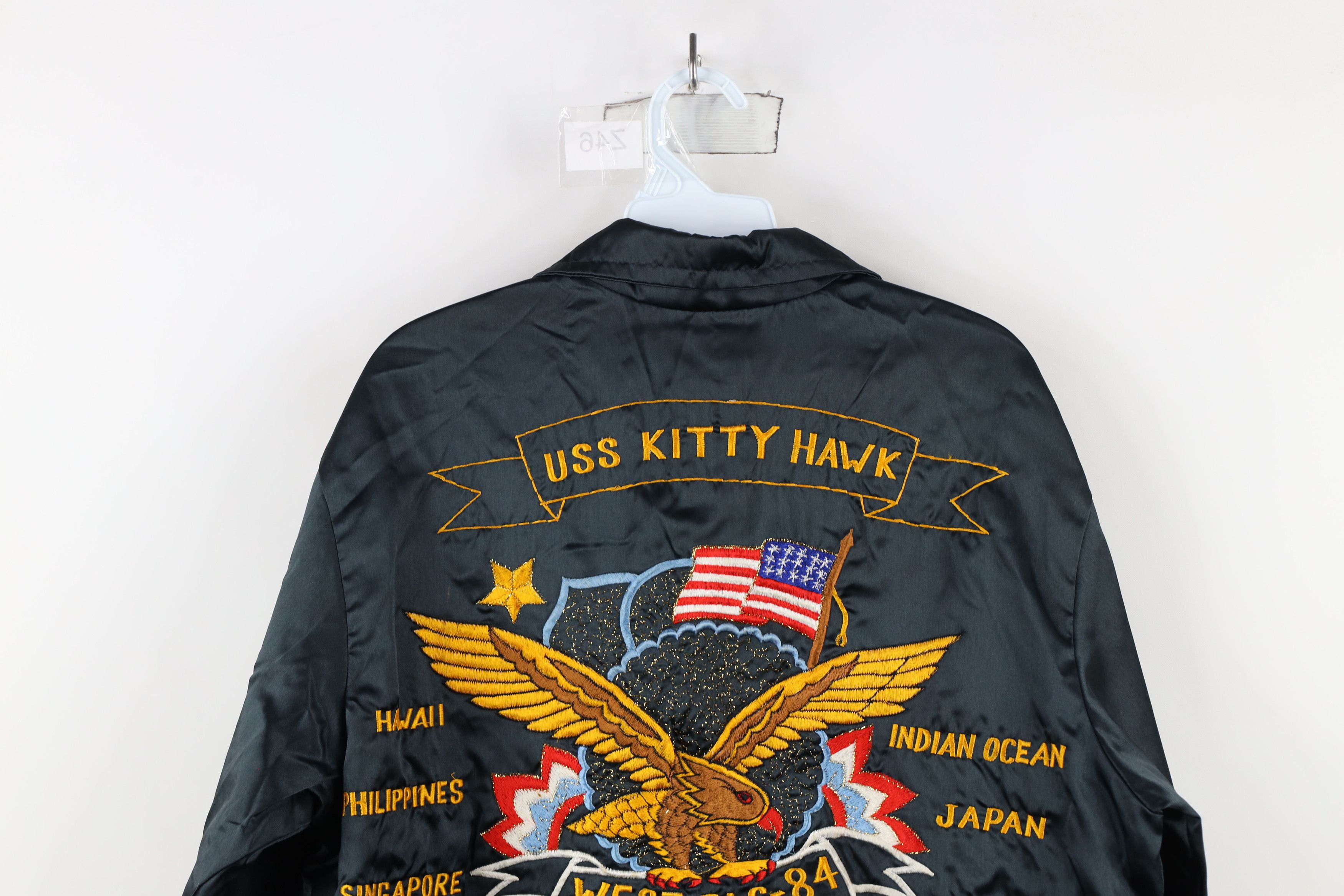 Vintage Vintage 80s Kitty Hawk West Pac 84 Souvenir Jacket Sukajan Size US L / EU 52-54 / 3 - 14 Thumbnail