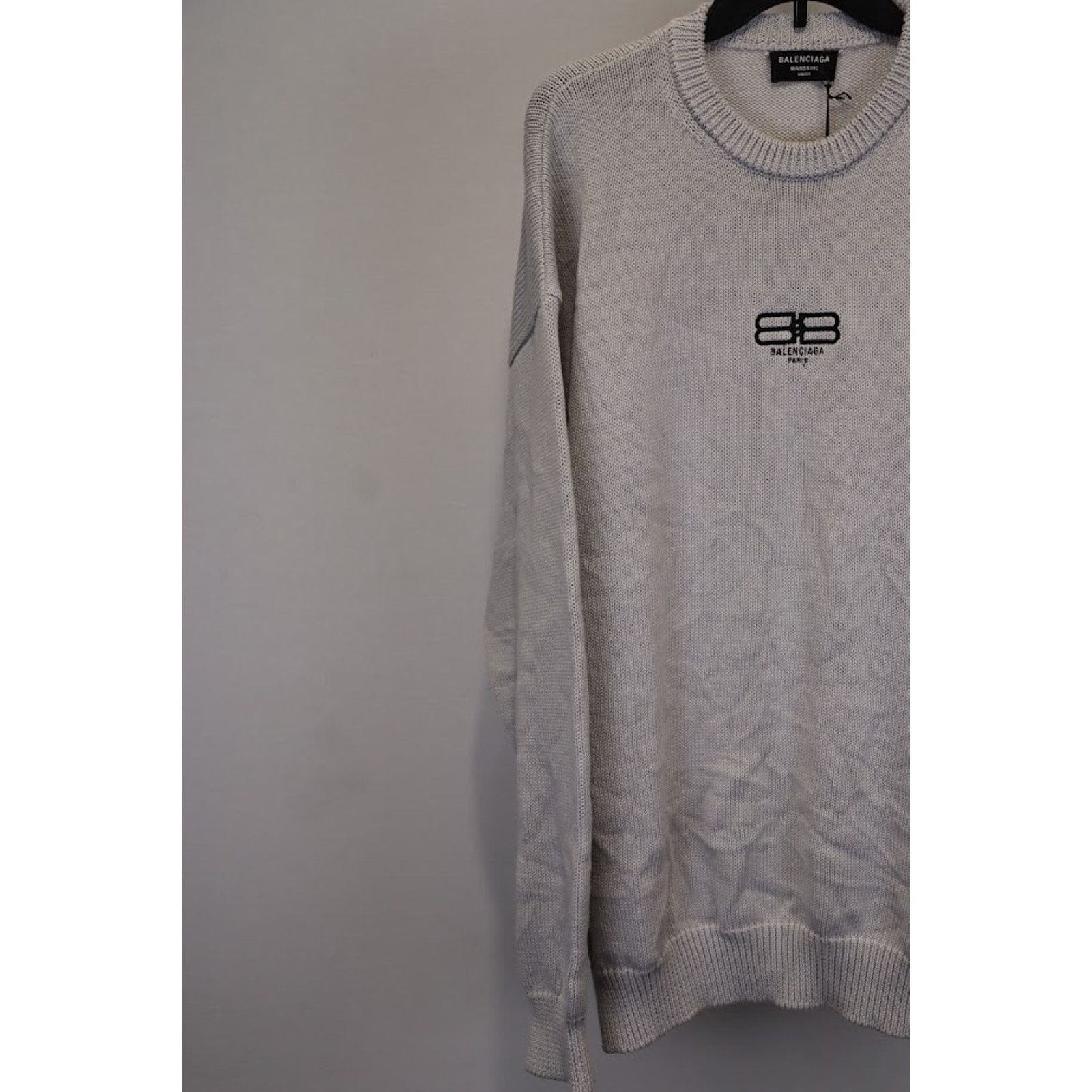 Balenciaga o1rshd1 Crew Neck Sweater in Gray Size US S / EU 44-46 / 1 - 6 Thumbnail