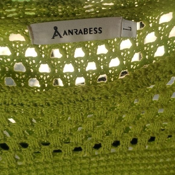 Designer Anrabess Lime Green Knit Long Sleeve Lightweight Sz. L Sweat Size L / US 10 / IT 46 - 3 Thumbnail