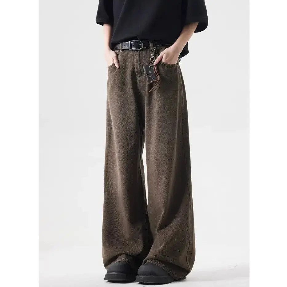 Japanese Brand Retro loose brown straight leg jeans Size US 32 / EU 48 - 1 Thumbnail
