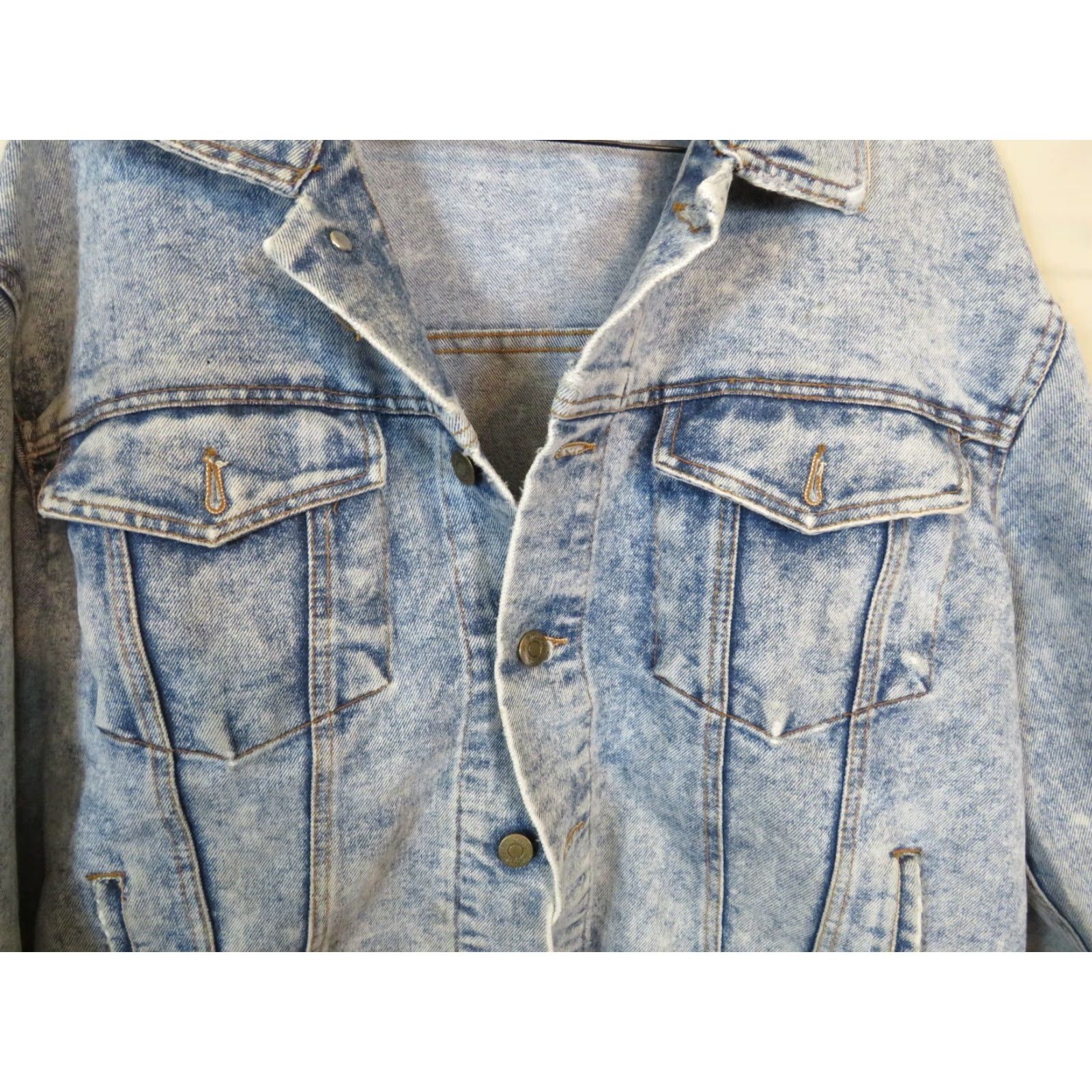 Denime VINTAGE Windbreaker Denim Trucker Horse Jean Jacket Size L blue Casual Mens Size US 33 - 2 Thumbnail