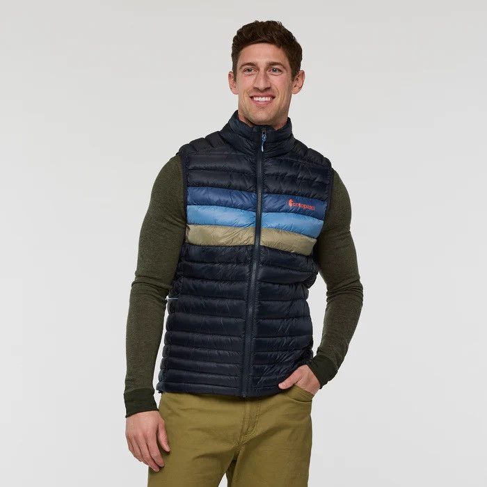 Cotopaxi Fuego Down Vest Sz L Carbon Stripes 800-fill down