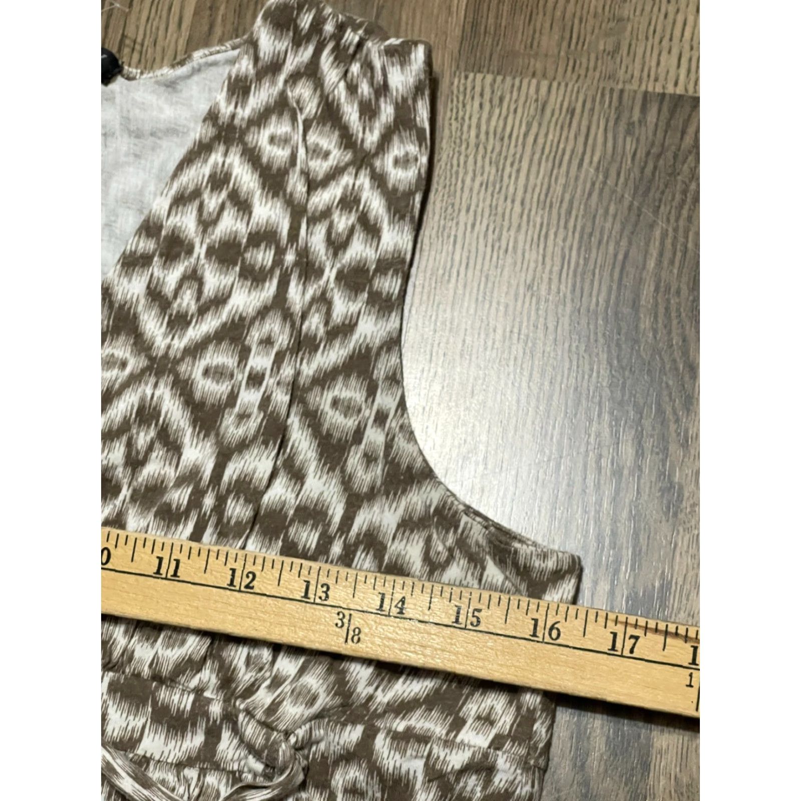 Vintage Wet Seal Tank Top Women's Large V-Neck Tie Waist, Brown White, Sleeveless Casual Shirt Size L / US 10 / IT 46 - 2 Thumbnail
