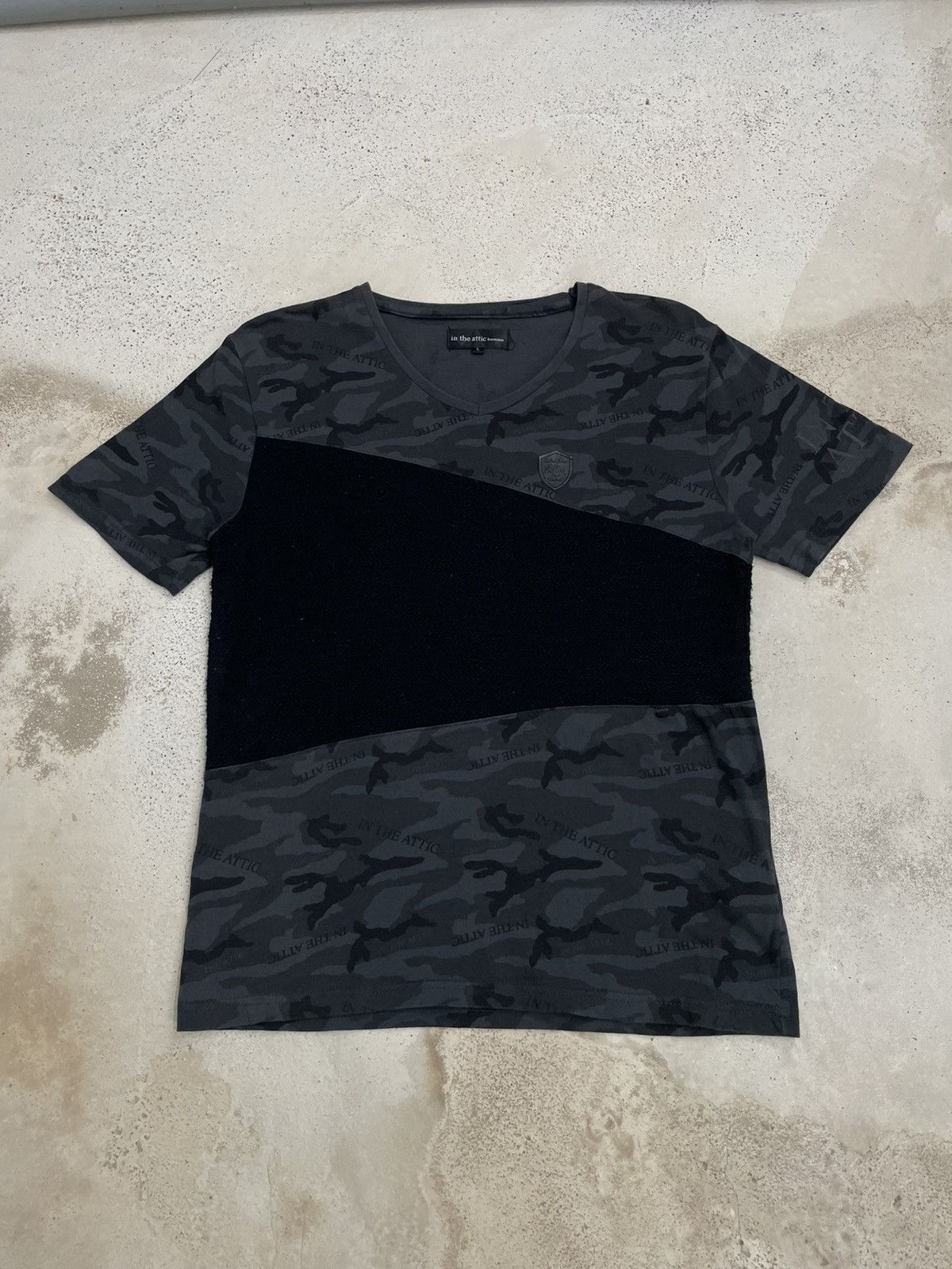 In The Attic × Japanese Brand In The Attic Homme Spellout Army Camo Design V Neck Size US L / EU 52-54 / 3 - 3 Thumbnail