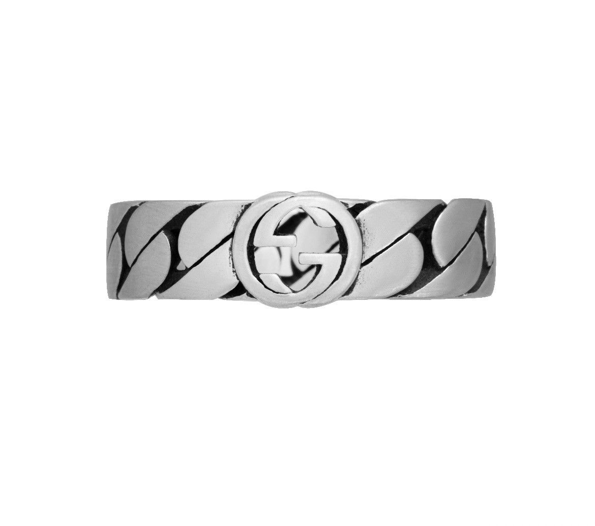 Gucci Gucci Wide Ring w Interlocking G Sterling Silver Chain AG925 Size ONE SIZE - 2 Thumbnail