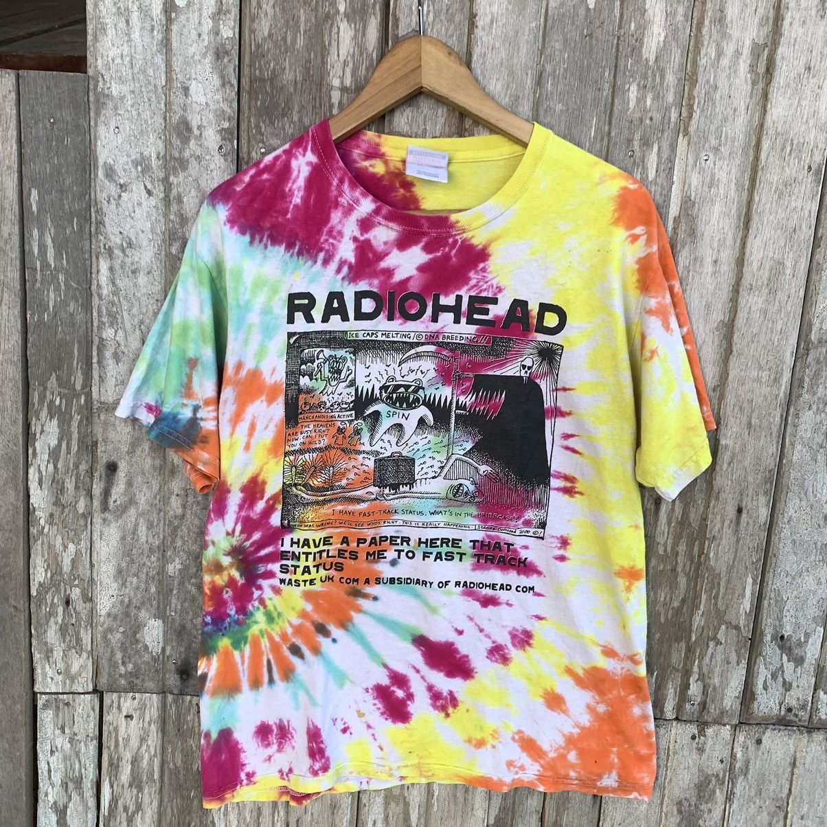 Band Tees Thrashed vintage radiohead tie dye band tee Size US M / EU 48-50 / 2 - 1 Thumbnail