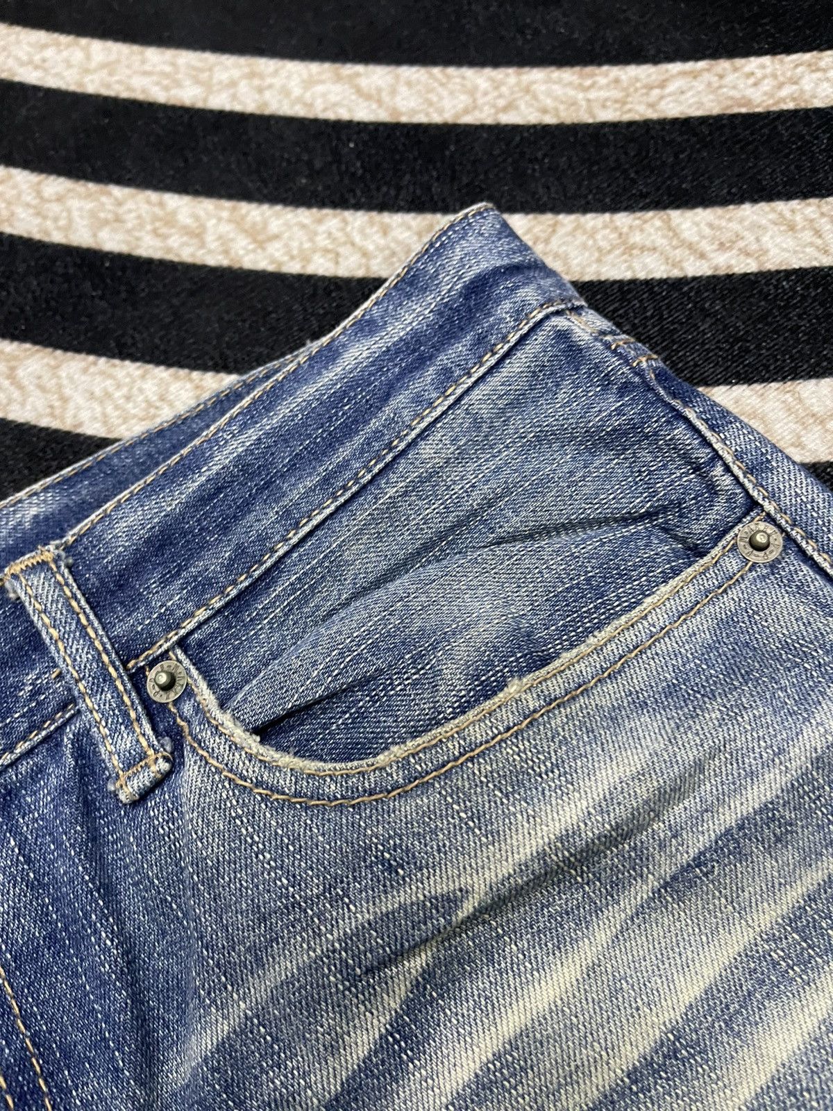PPFM 2000s PPFM FLARE DISTRESSED DENIM RARE DESIGN Size US 30 / EU 46 - 8 Thumbnail