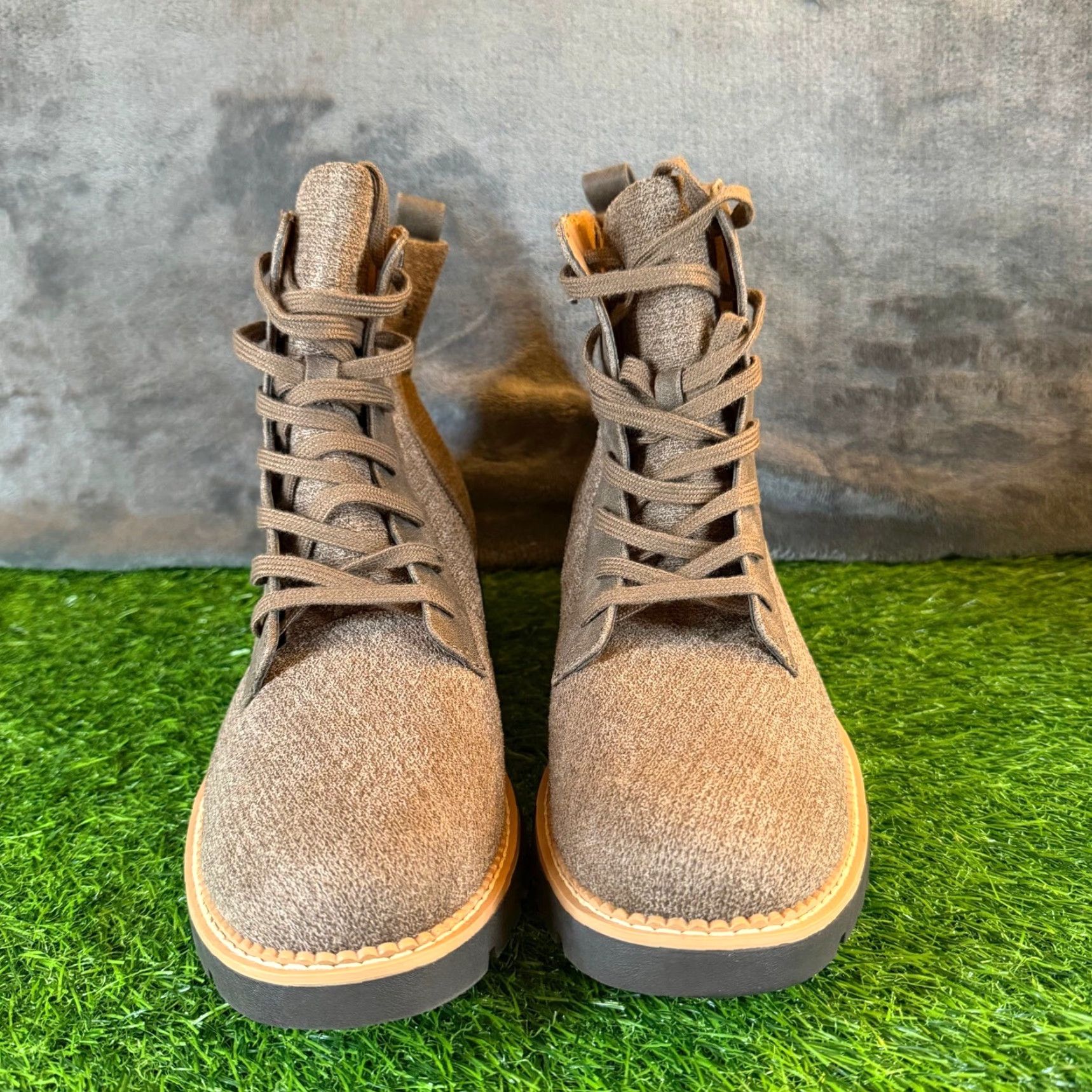 Vintage Sofft Combat Boot Taupe Brown Lace Up Side Zip 11M Womens Boot Casual Workwear Military Style Blaike ES0025550 Mens? Size US 11 / IT 41 - 3 Thumbnail