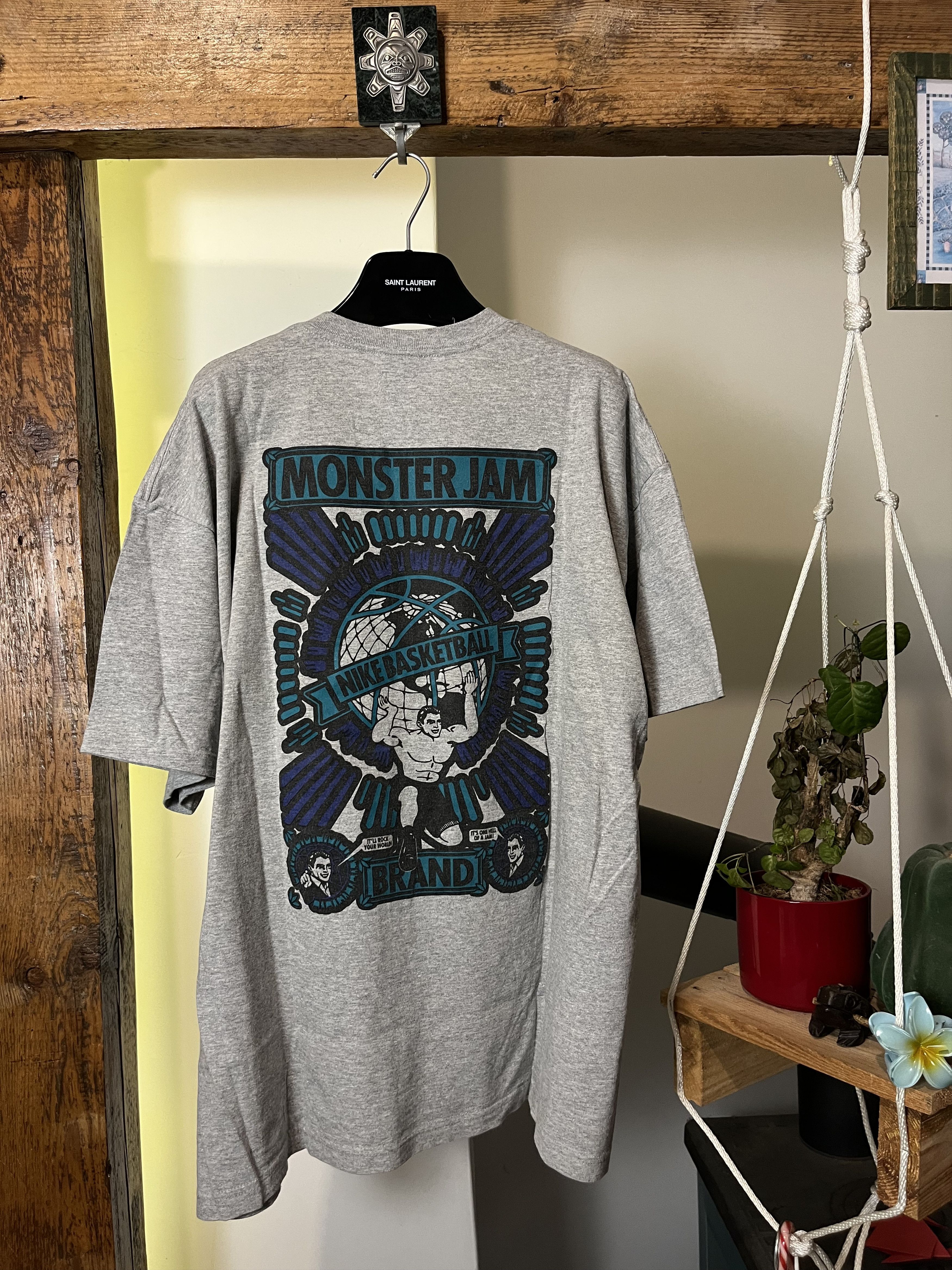 NBA × Nike × Vintage 90s Nike Basketball Monster Jam Rare "IT'LL ROCK YOUR WORLD" Size US XL / EU 56 / 4 - 2 Thumbnail