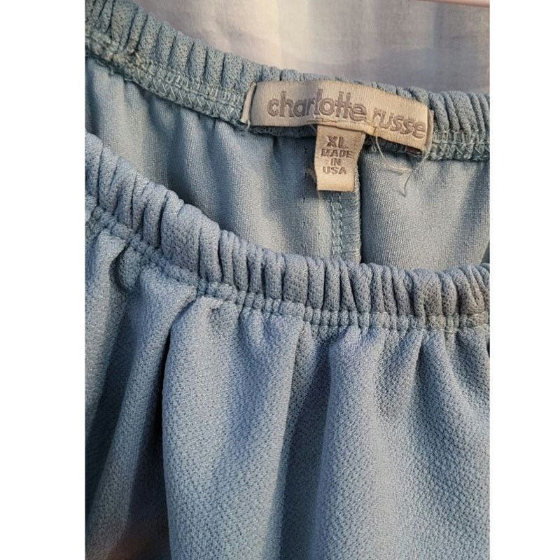Other Women's Ruffle Off Shoulder Short Sleeve Blue Bodysuit XL Size XL / US 12-14 / IT 48-50 - 3 Thumbnail