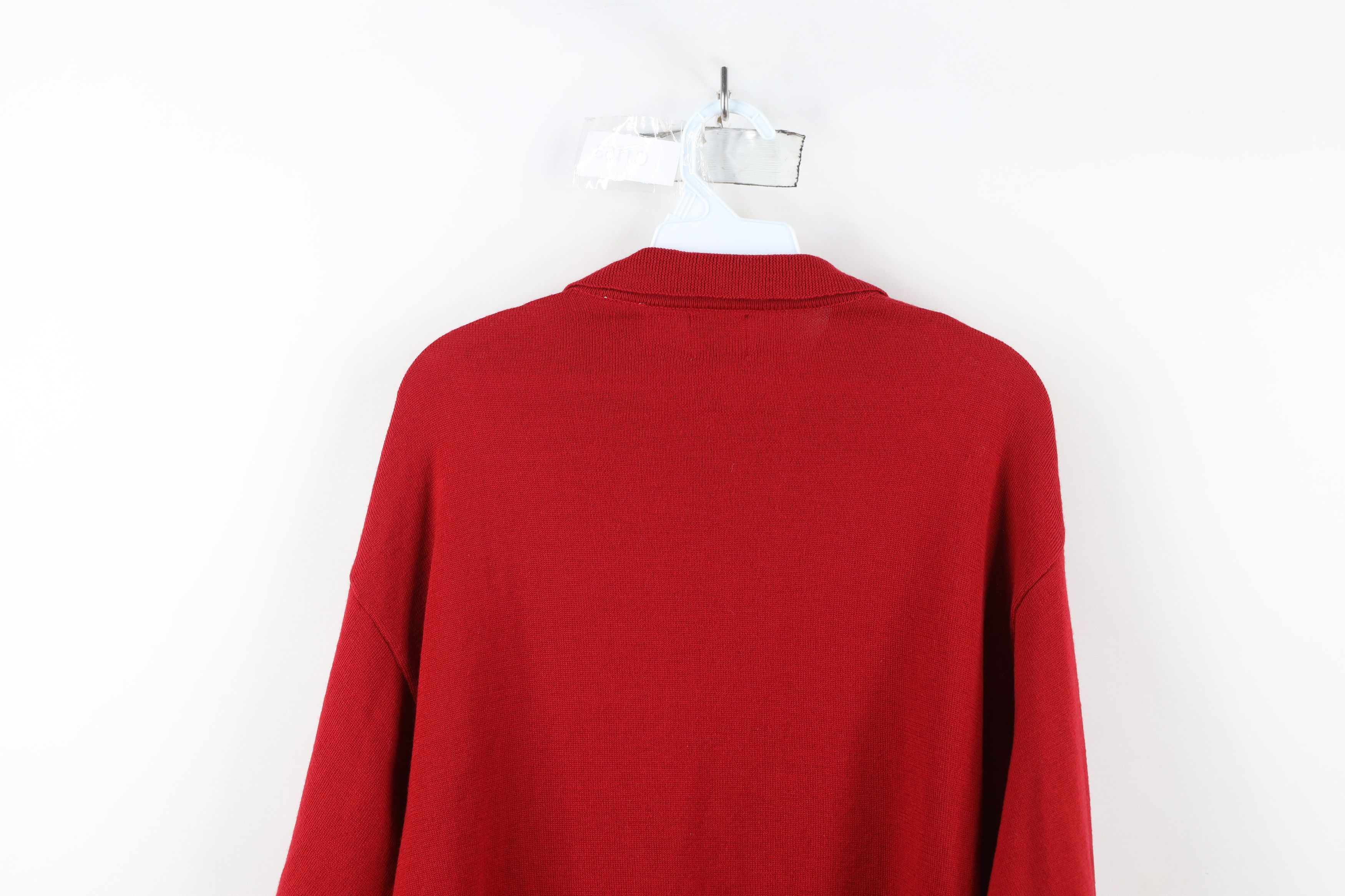 Gap Vintage 90s Gap Merino Wool Knit Collared Polo Sweater Red Size US S / EU 44-46 / 1 - 12 Thumbnail