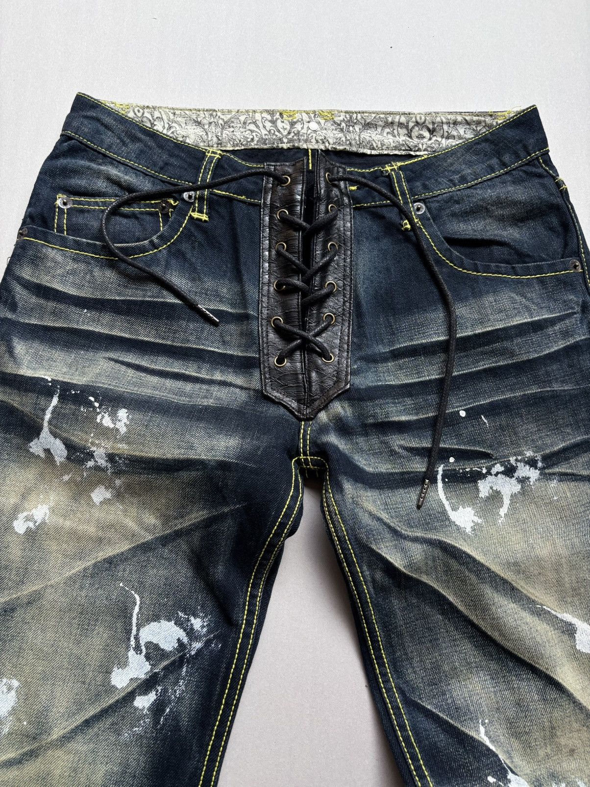 Japanese Brand Glad news Lace up flare jeans LHSIZE29 Size US 29 - 2 Thumbnail