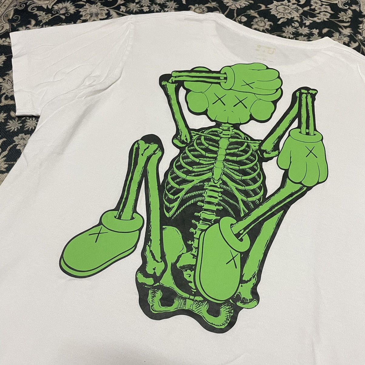 Kaws Kaws Green Skeleton New Fiction Bone T-shirt Size US XL / EU 56 / 4 - 3 Thumbnail