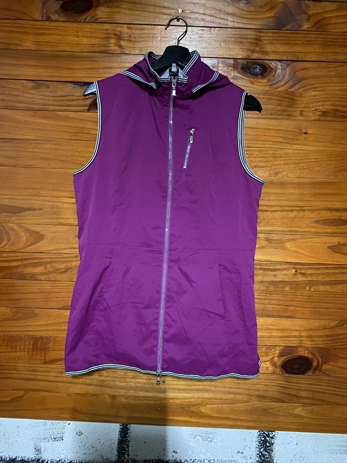 Lanvin 🧥 Lanvin Sport Sleeveless Hooded Vest | Magenta Windbreaker Size M / US 6-8 / IT 42-44 - 3 Thumbnail