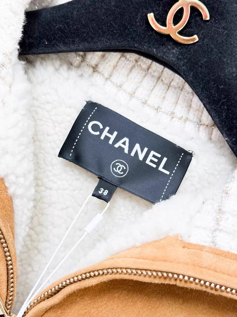 Chanel Chanel Khaki brown suede solid color stand-up collar zippe Size XS / US 0-2 / IT 36-38 - 5 Thumbnail