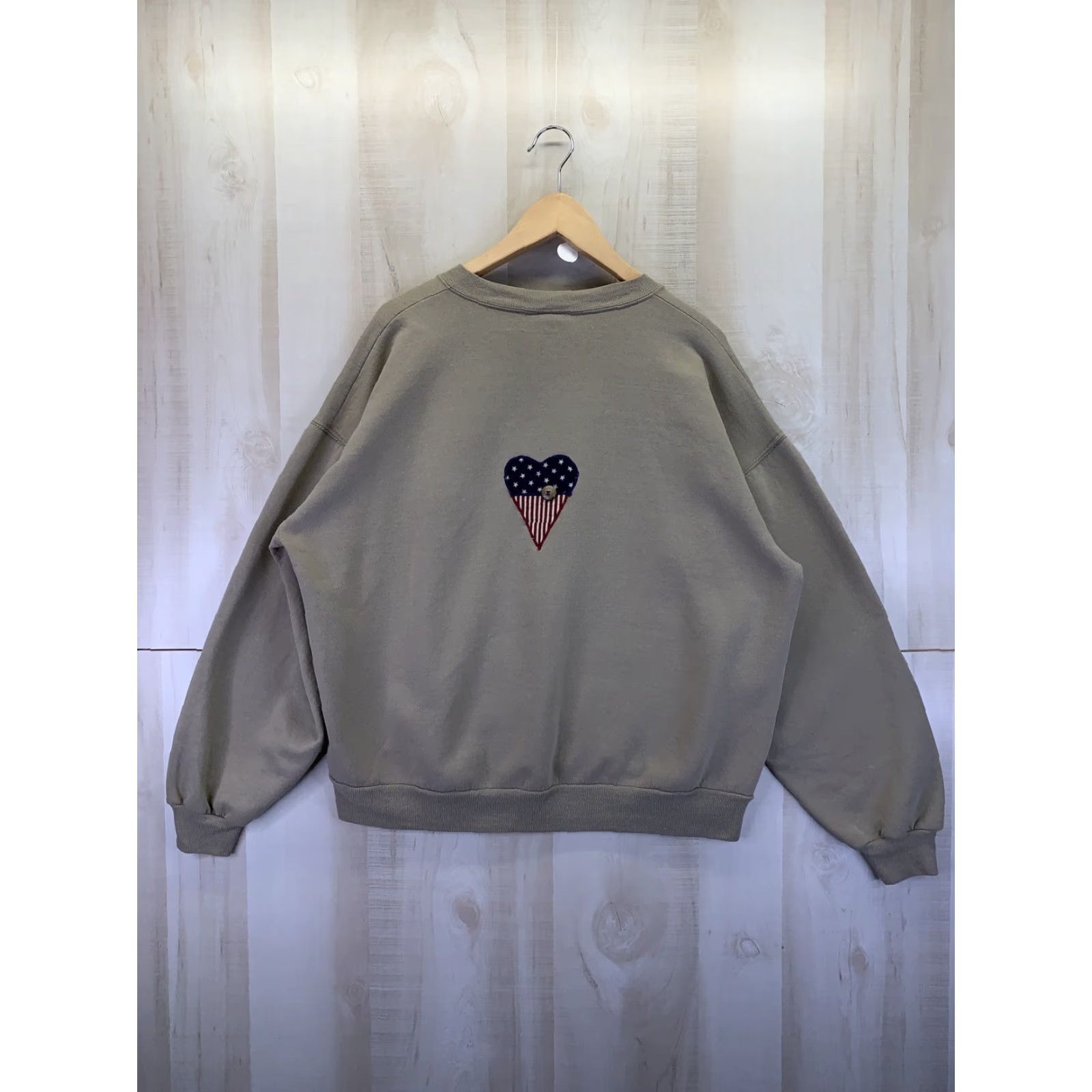Jerzees VINTAGE Jerzees USA Made American Flag Embroidered Womens Brown Sweatshirt-XL- Size XL / US 12-14 / IT 48-50 - 7 Thumbnail