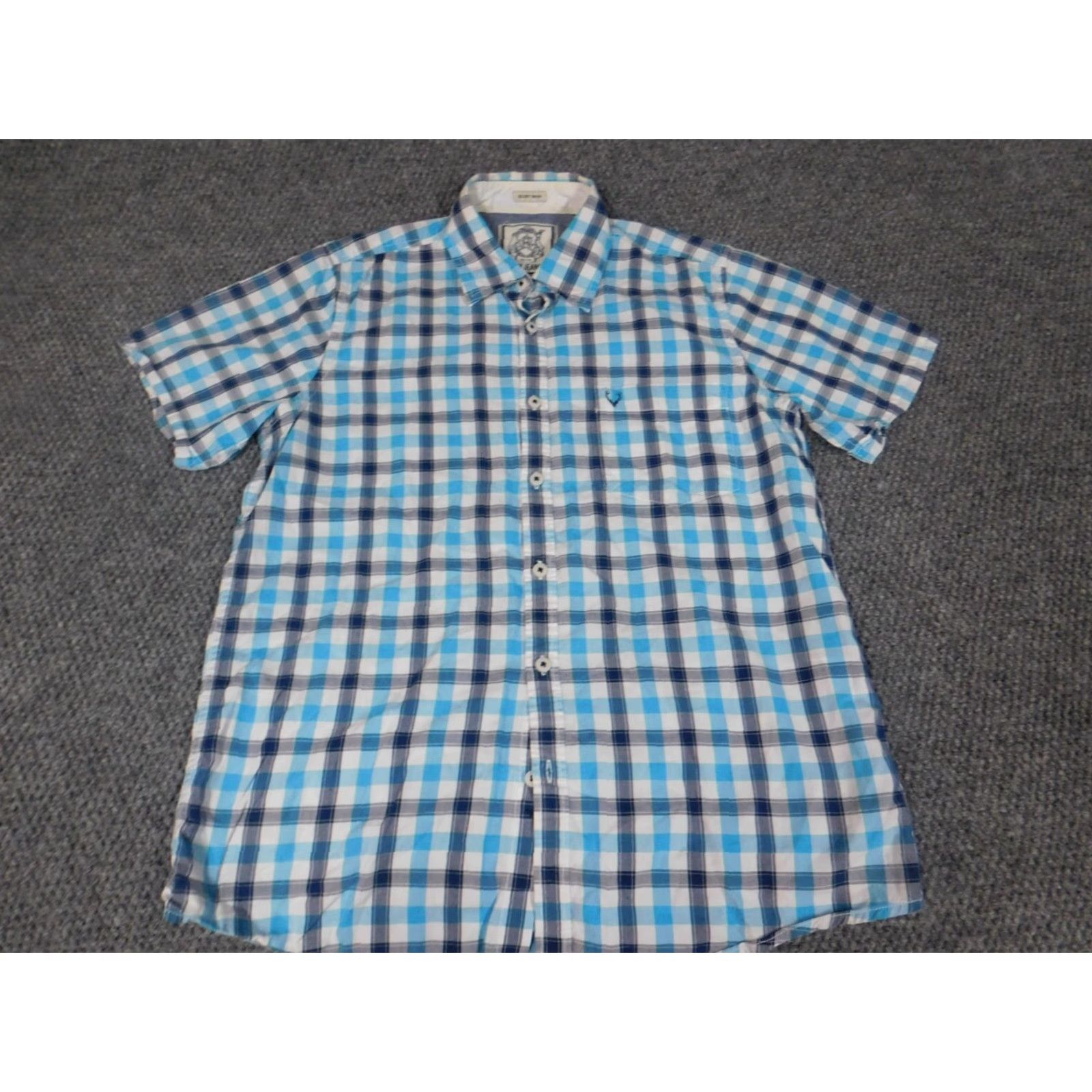 Vintage Solly Shirt Mens 39 Blue Plaid Button-Down Size US L / EU 52-54 / 3 - 2 Thumbnail