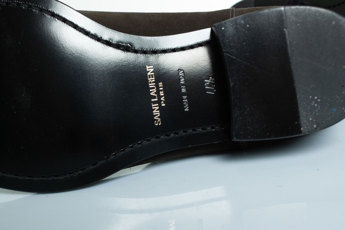 Saint Laurent Paris Saint Laurent, Kaki suede Chelsea ankle boots Size US 11.5 / EU 44-45 - 7 Thumbnail