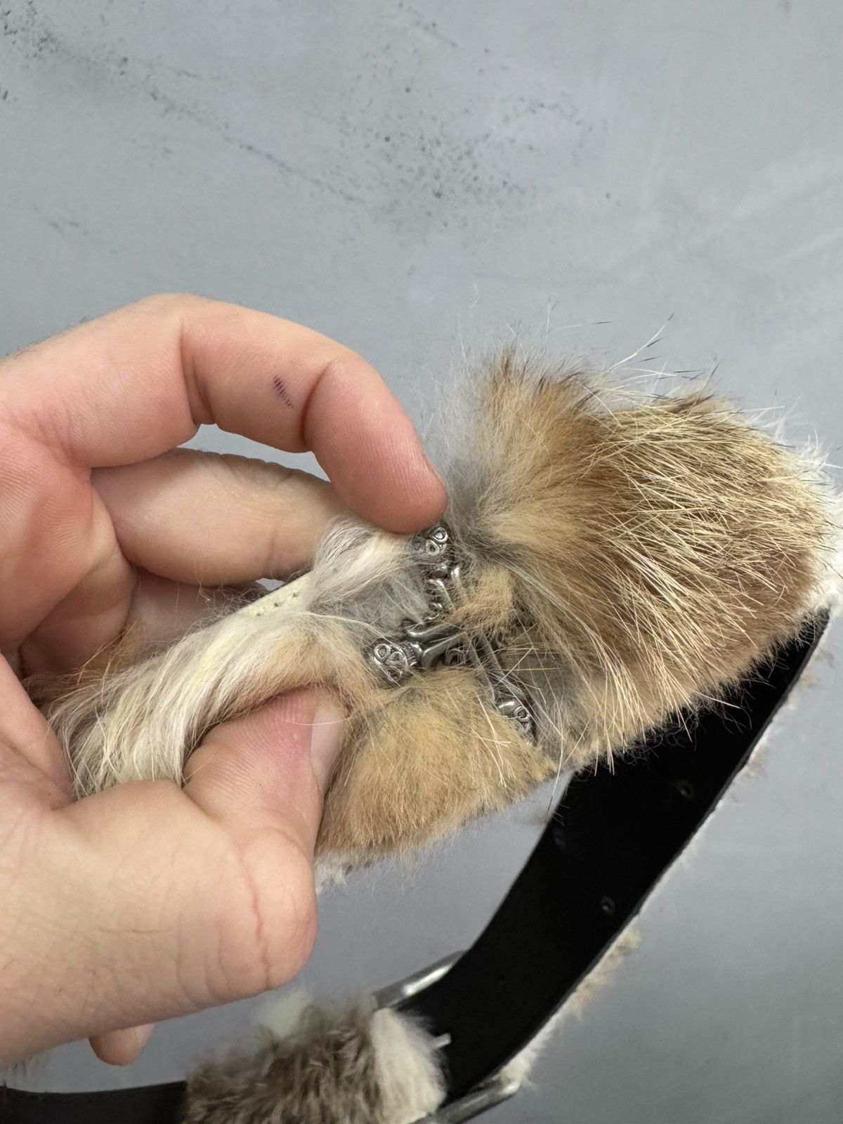 Le Grande Bleu (L.G.B.) Real fur crosses rick owens style gothic opium belt y2k Size ONE SIZE - 11 Thumbnail