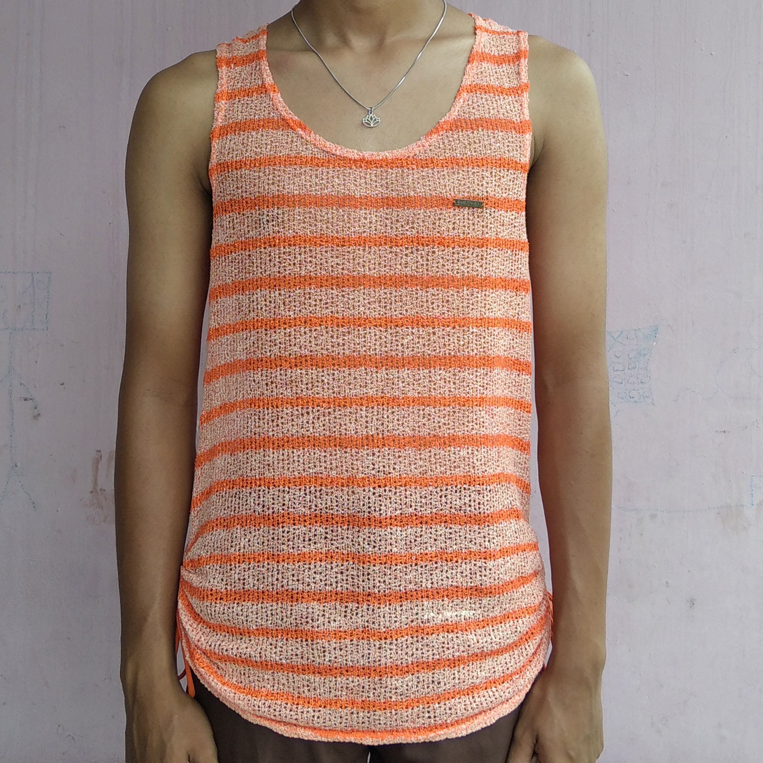 Vintage Y2K ARNOLD PALMER Stripe Mesh Rope Tanktop
