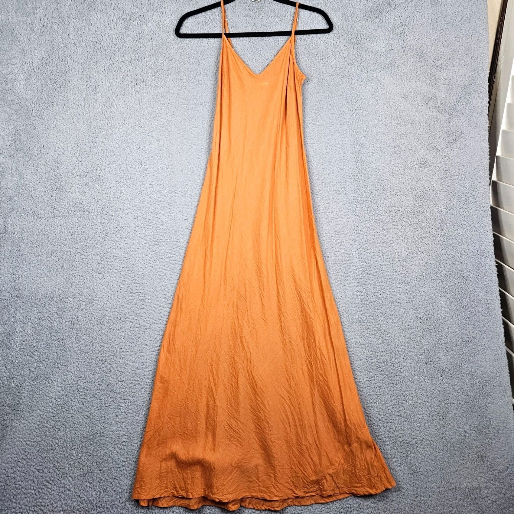 Vintage Matta Women's V-Neck Maxi Sleeveless Circe Dress S Orange Solid Dress Maxi Women's S Orange Circe 90s? Size S / US 4 / IT 40 - 3 Thumbnail