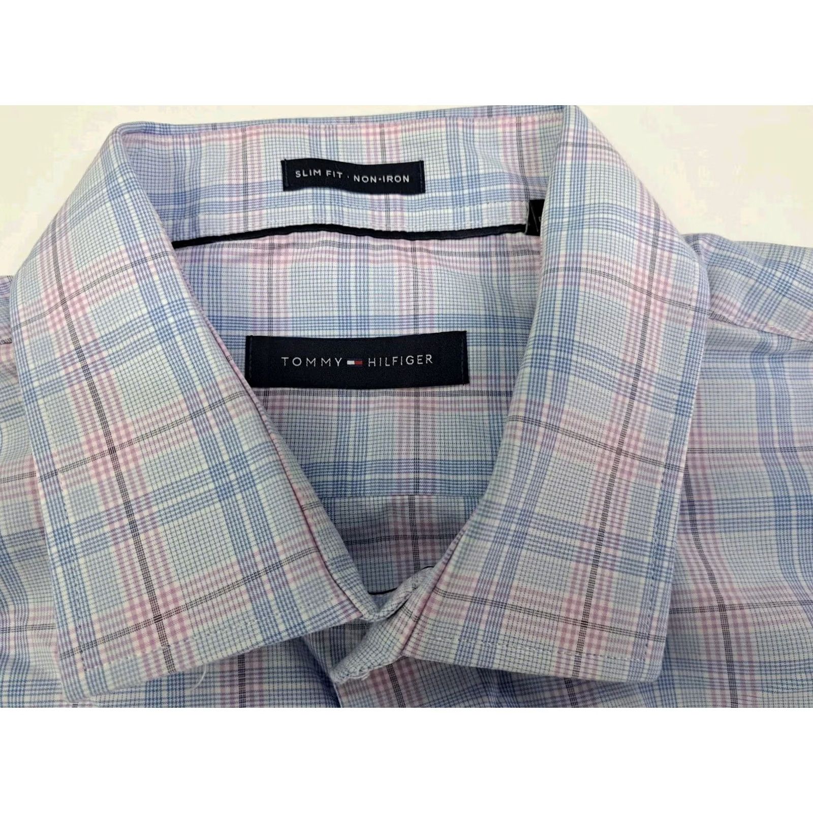 Tommy Hilfiger Tommy Hilfiger Shirt Long Sleeve Button-Up Plaid Blue/Pink XL Mens Slim Fit Casual Business Travel Vintage No Size US XL / EU 56 / 4 - 2 Thumbnail