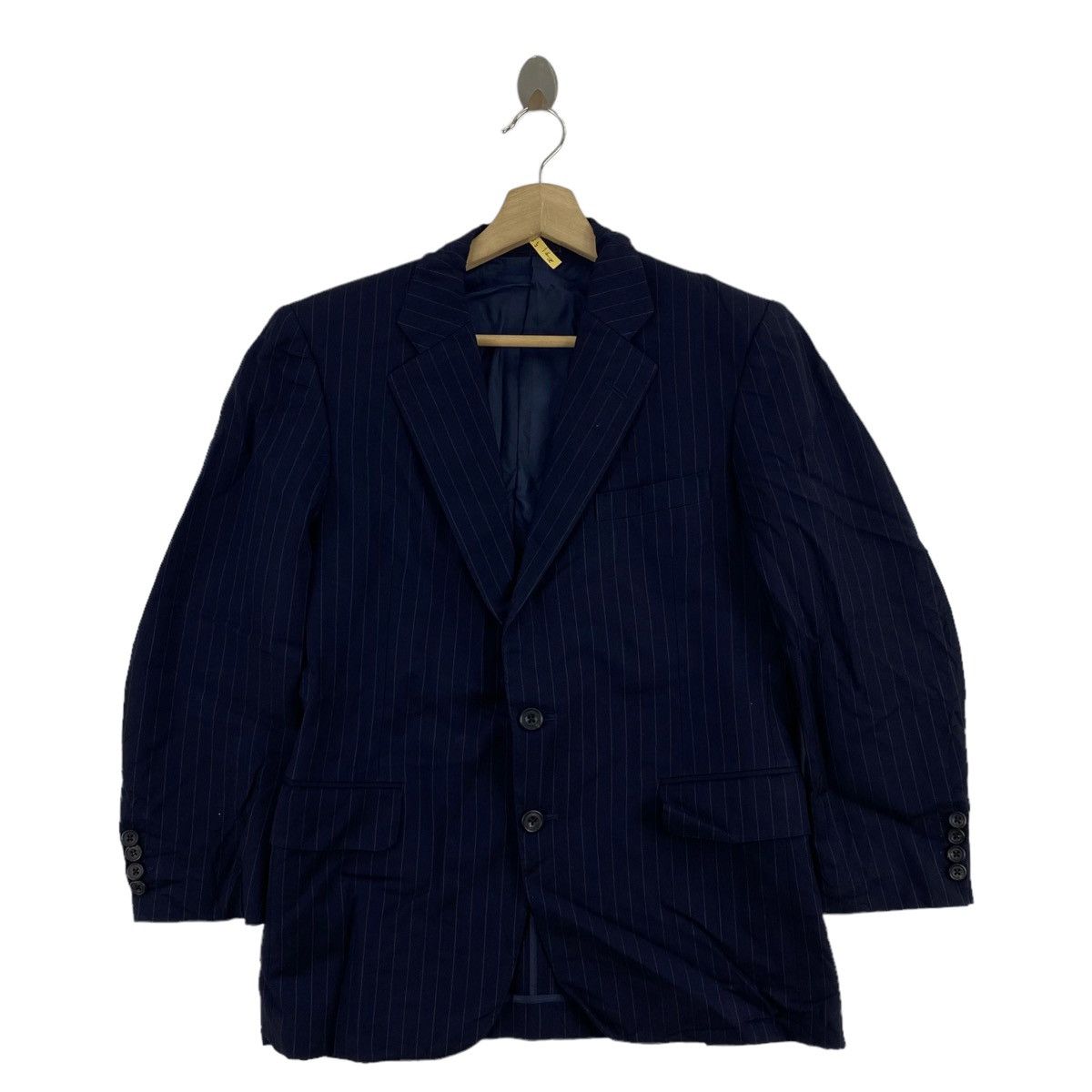 Burberry Vintage BURBERRYS London Hickory Stripes Navy Blazer Coat Size US M / EU 48-50 / 2 - 1 Thumbnail