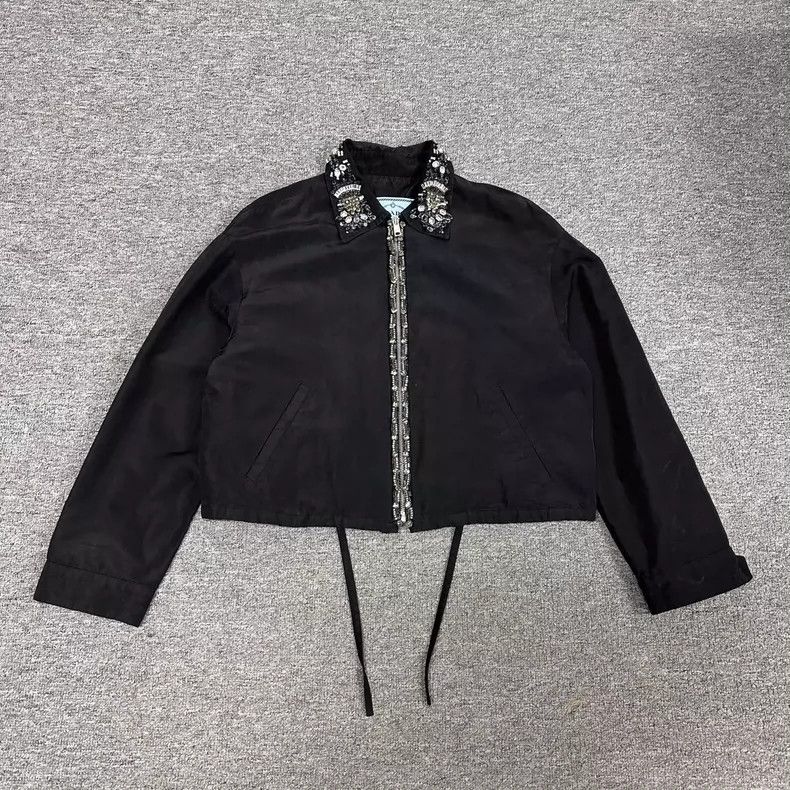 Prada Prada Size 38 Show Style Gem Zipper Jacket size 38 2502-N Size US XS / EU 42 / 0 - 1 Thumbnail