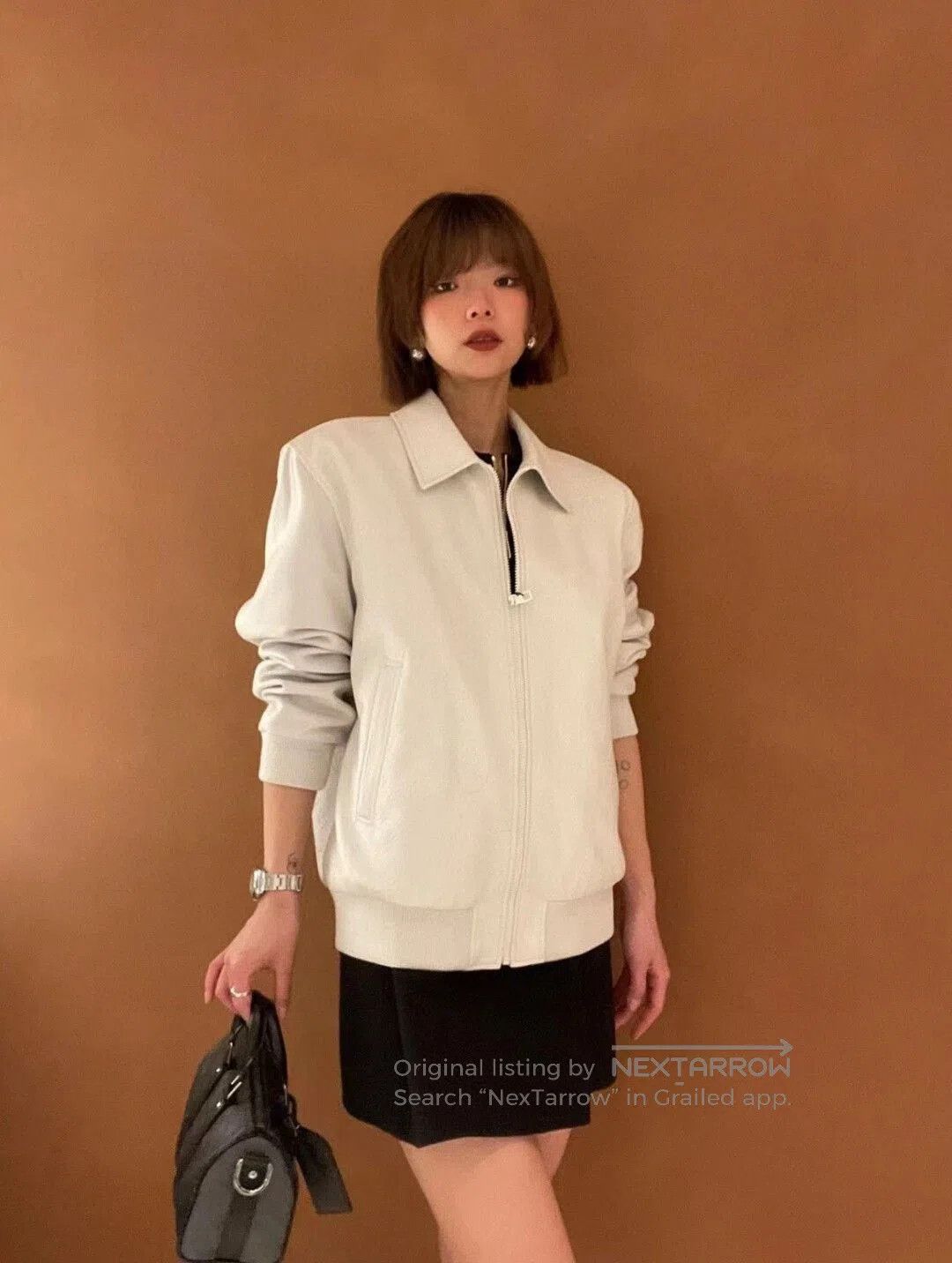 Louis Vuitton white logo lambskin leather jacket for men. Size US L / EU 52-54 / 3 - 9 Thumbnail