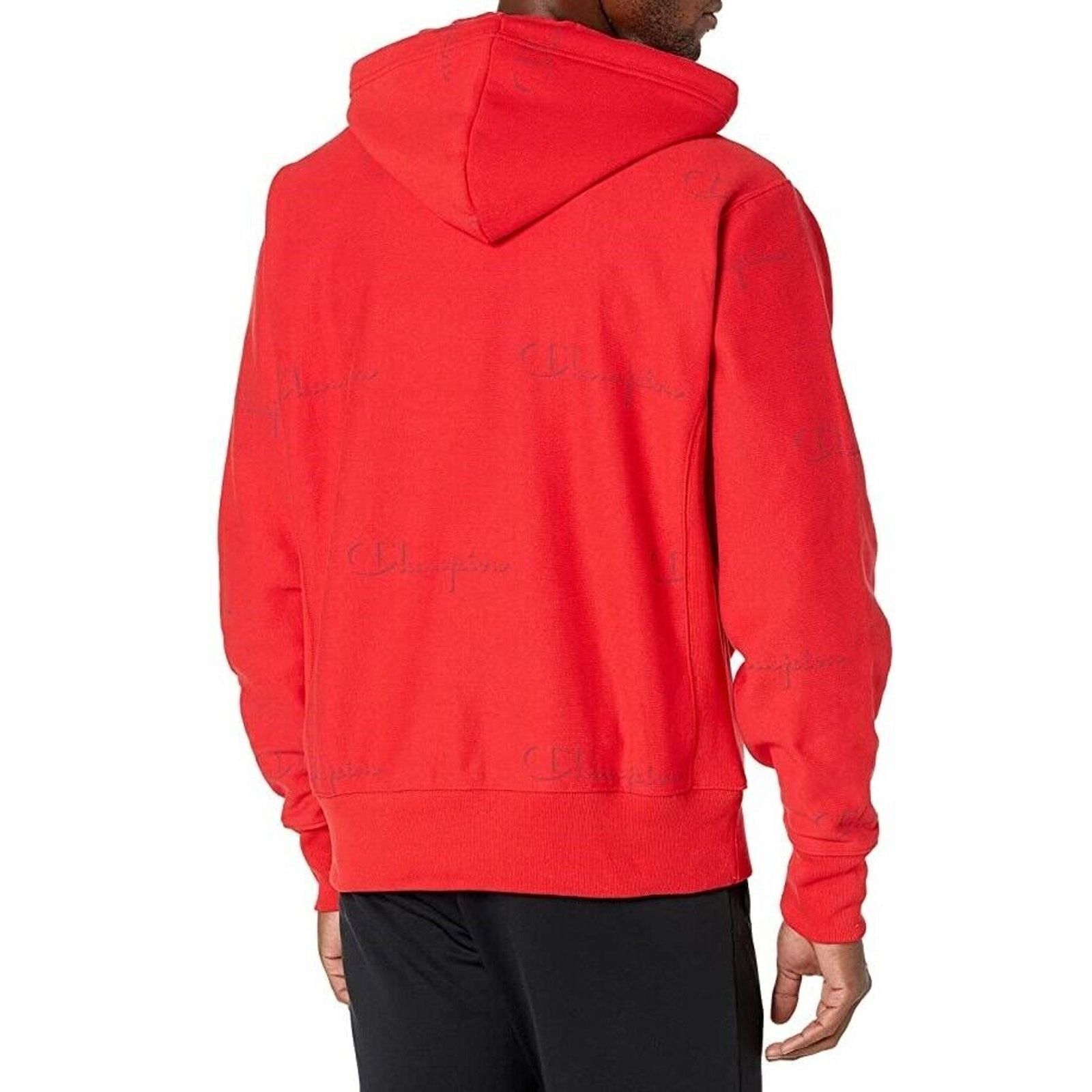 Champion Champion Men's Shadow Red Weave All Over Logo Hoodie Size L Size US L / EU 52-54 / 3 - 2 Thumbnail