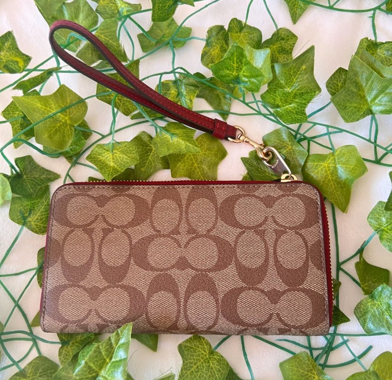 coach Long Zip Around Wallet In Signature Canvas c4452