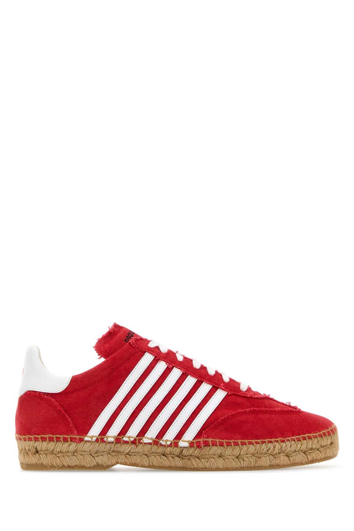 image of Dsquared2 Red Canvas Sneakers, Men's (Size 12)