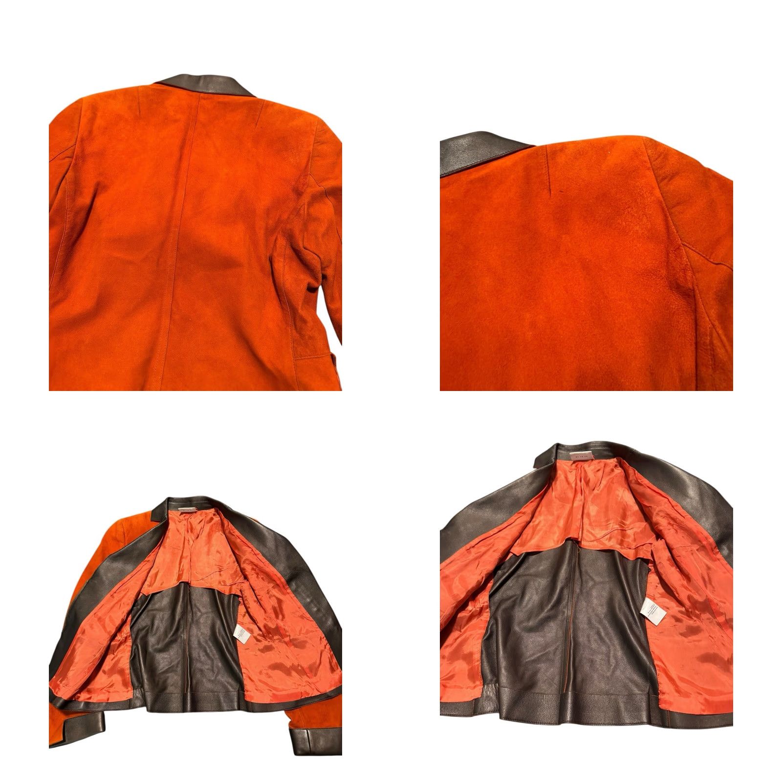 Akris Akris Punto Leather & Suede Jacket Rust Orange Brown 6 Motorcycle Zip Womens Size M / US 6-8 / IT 42-44 - 8 Thumbnail