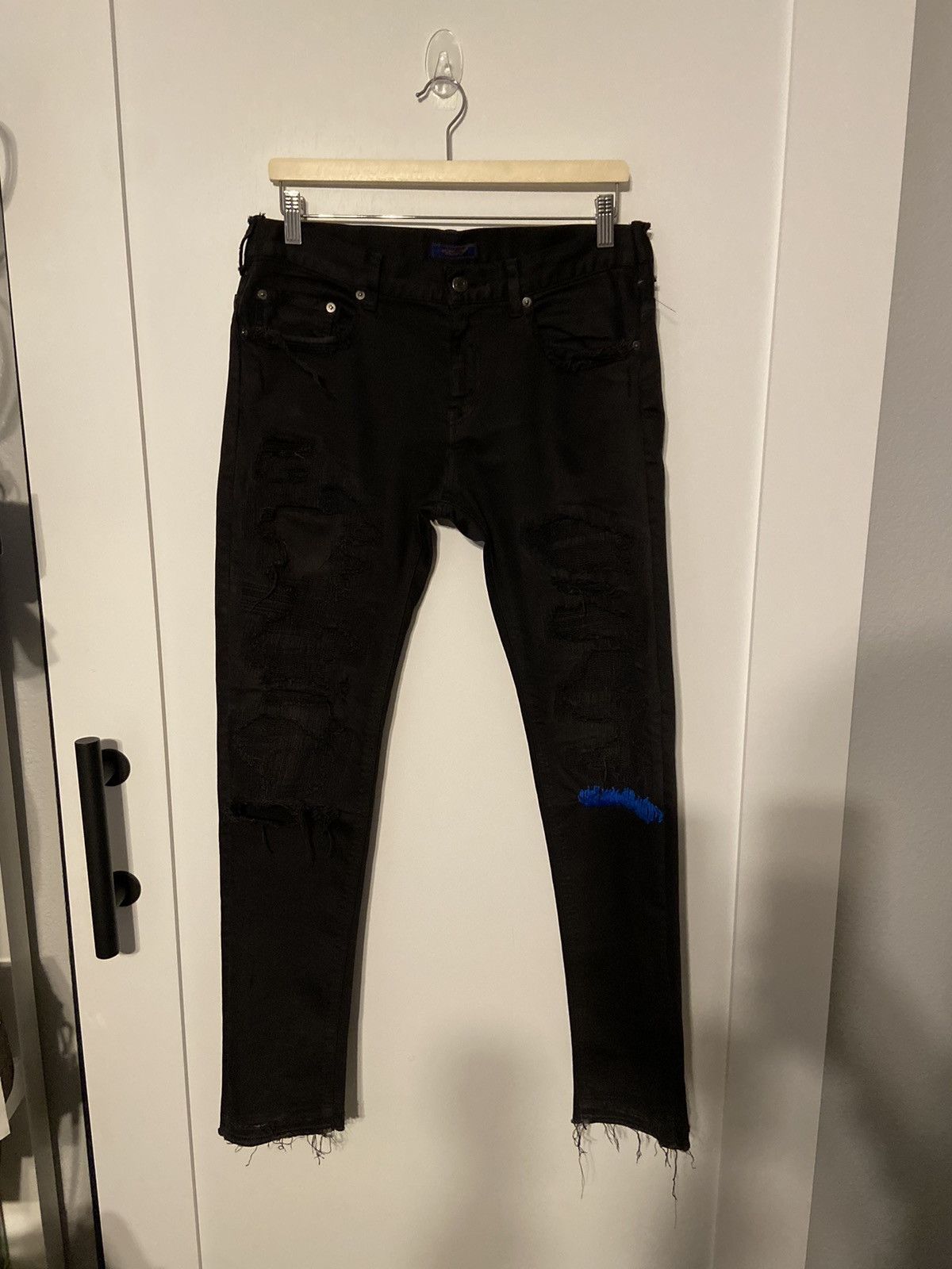 image of Undercover Ss16 68’ Blue Yarn Denim in Black, Men's (Size 30)