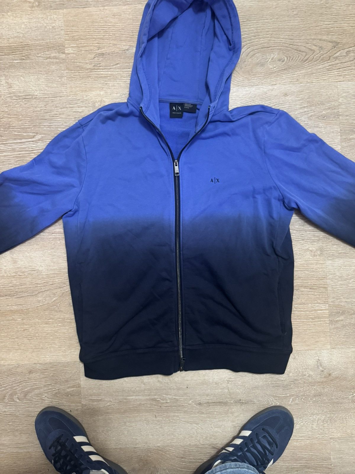 Armani Exchange Armani Exchange XL Ombre Zip Hoodie – Blue → Navy Fade Size US XL / EU 56 / 4 - 4 Thumbnail