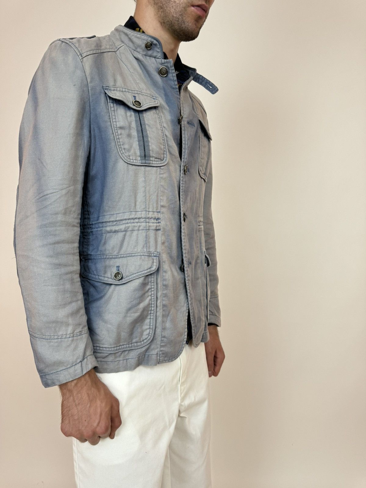 Other JEREM Unlined Blazer jacket stand up collar Linen/cotton Size 52R - 6 Thumbnail