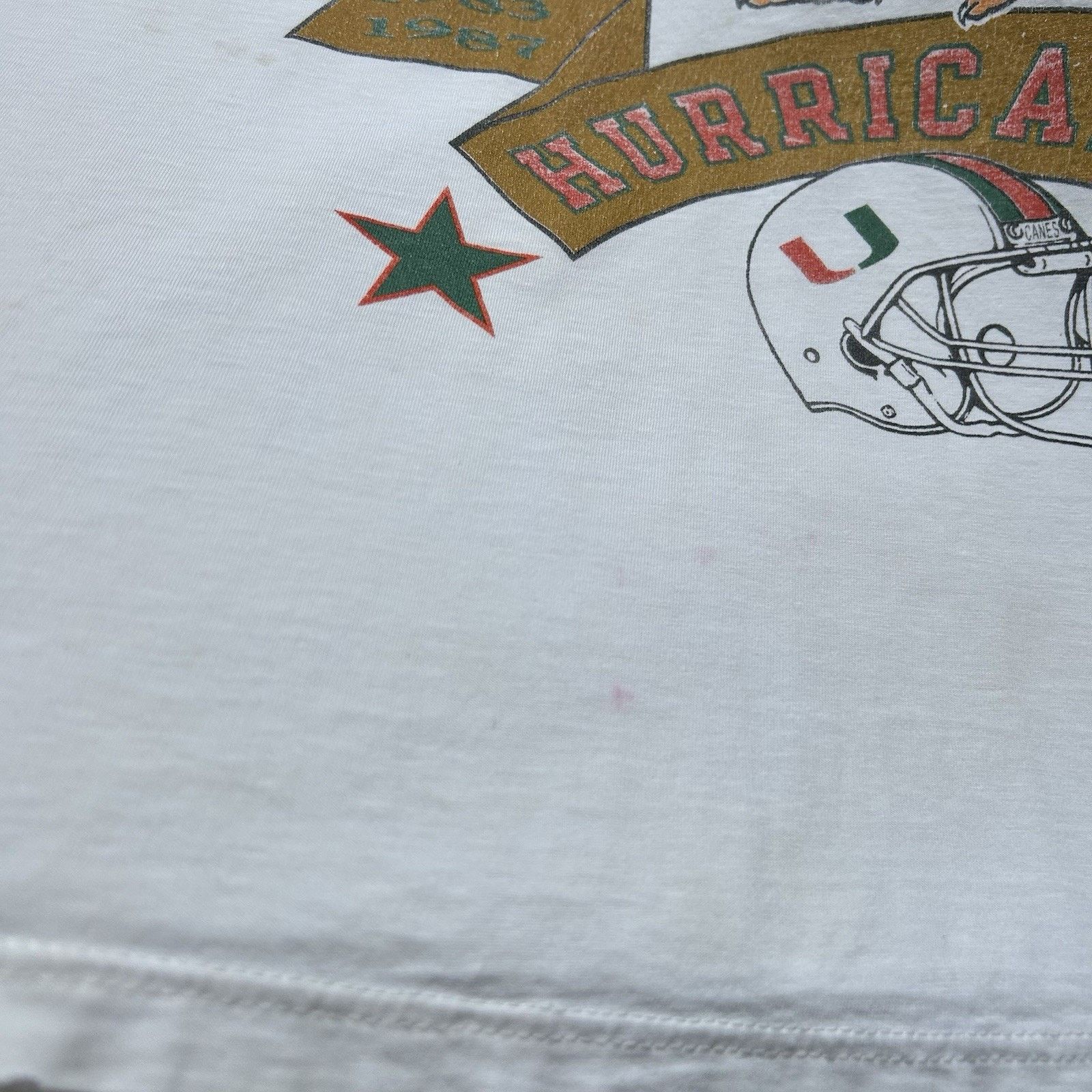 NCAA Vintage 90s Miami Hurricanes T-Shirt XL NCAA Made In USA Size US XL / EU 56 / 4 - 6 Thumbnail