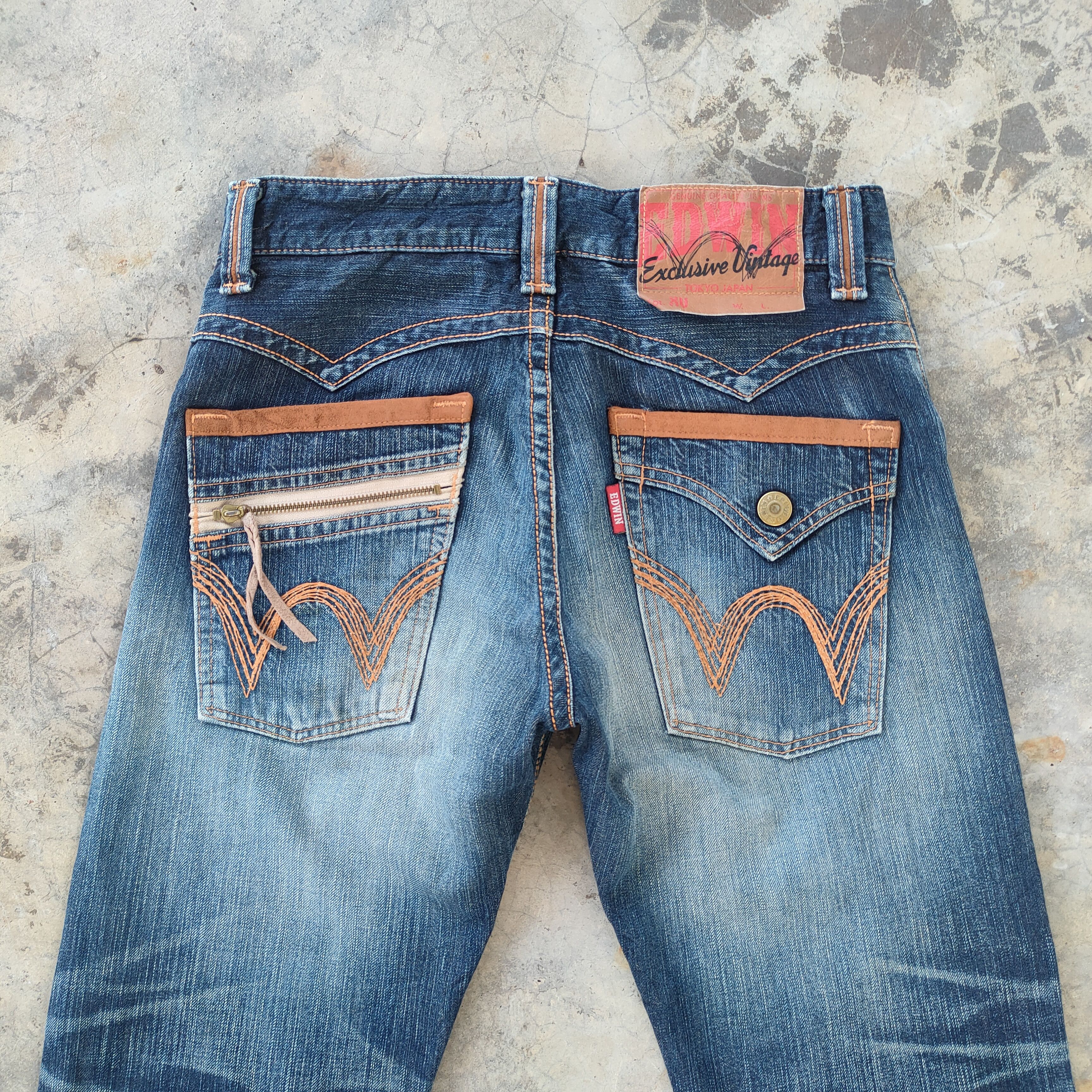 Edwin W32 VINTAGE EDWIN FADED RIPPED JEANS DENIM PANTS Size US 32 / EU 48 - 9 Thumbnail
