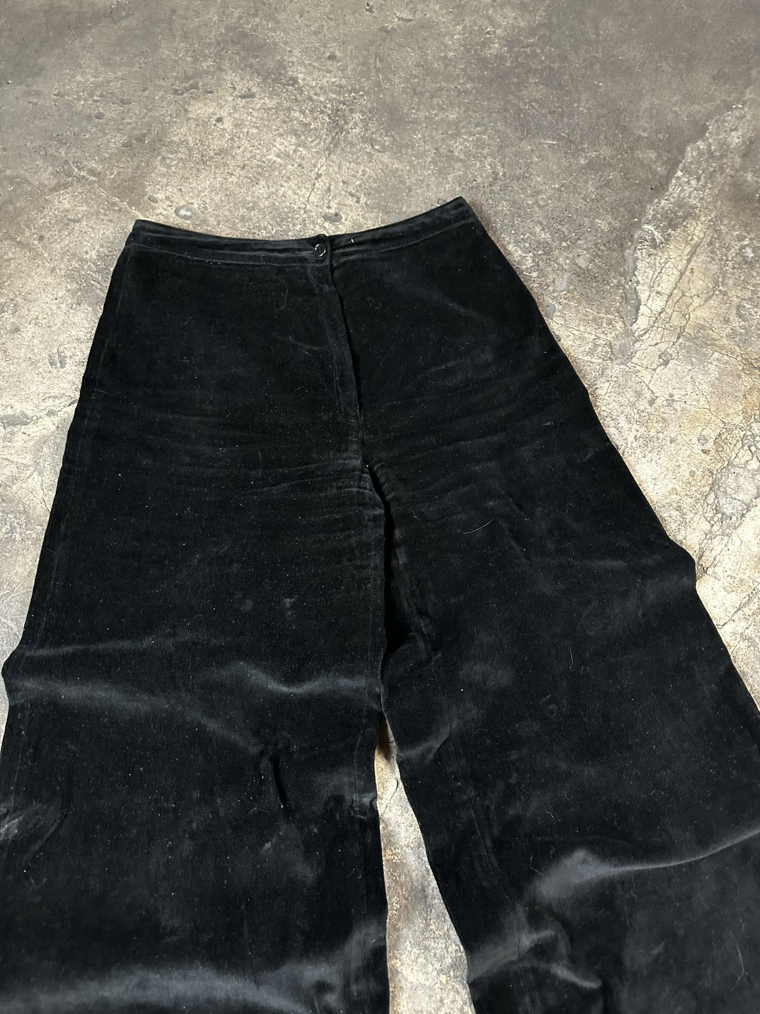 Japanese Brand 70s Velvet Flaired Avant Garde Baggy Oversized Pants Size US 28 / EU 44 - 3 Thumbnail