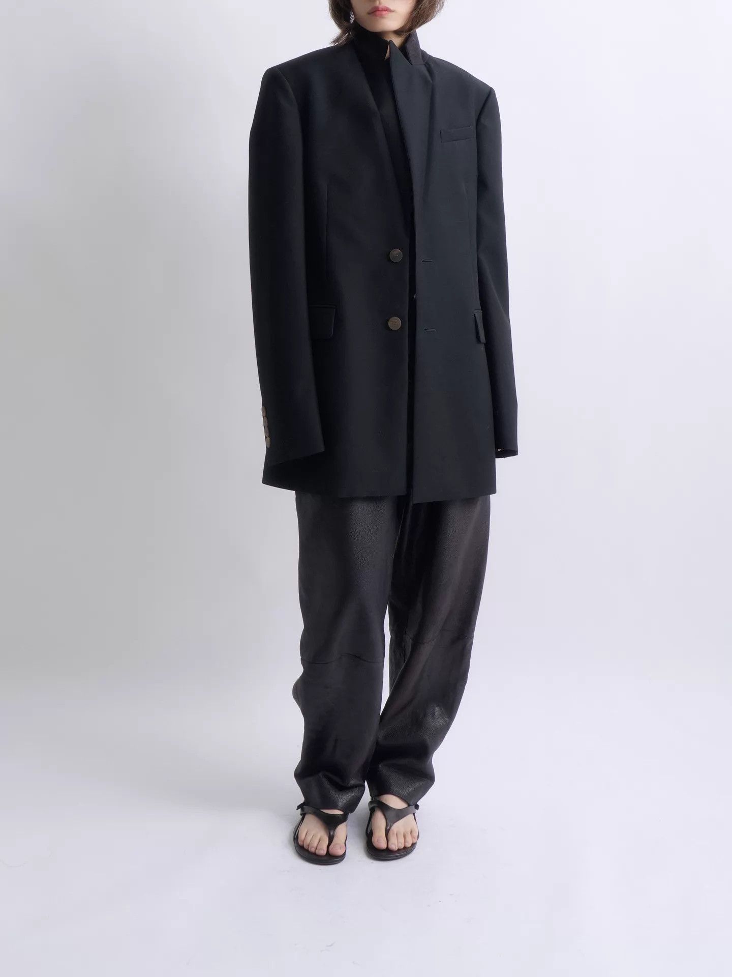 Loewe LOEWE Jonathan Anderson Satin-Paneled Wool Blazer Size 46 Size US S / EU 44-46 / 1 - 3 Thumbnail