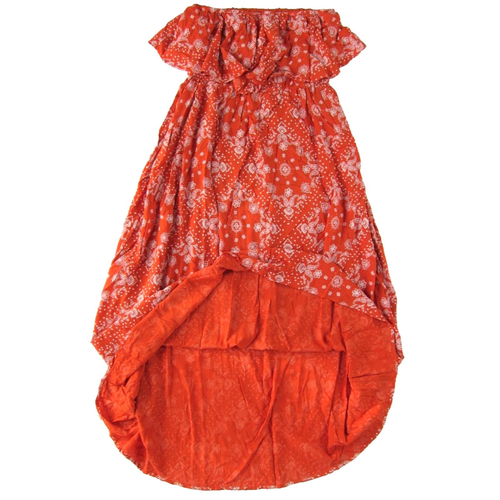Vintage Colleen Lopez Maxi Dress Women XL Strapless Paisley 100% Rayon Orange White Sleeveless Long Size XL / US 12-14 / IT 48-50 - 5 Thumbnail