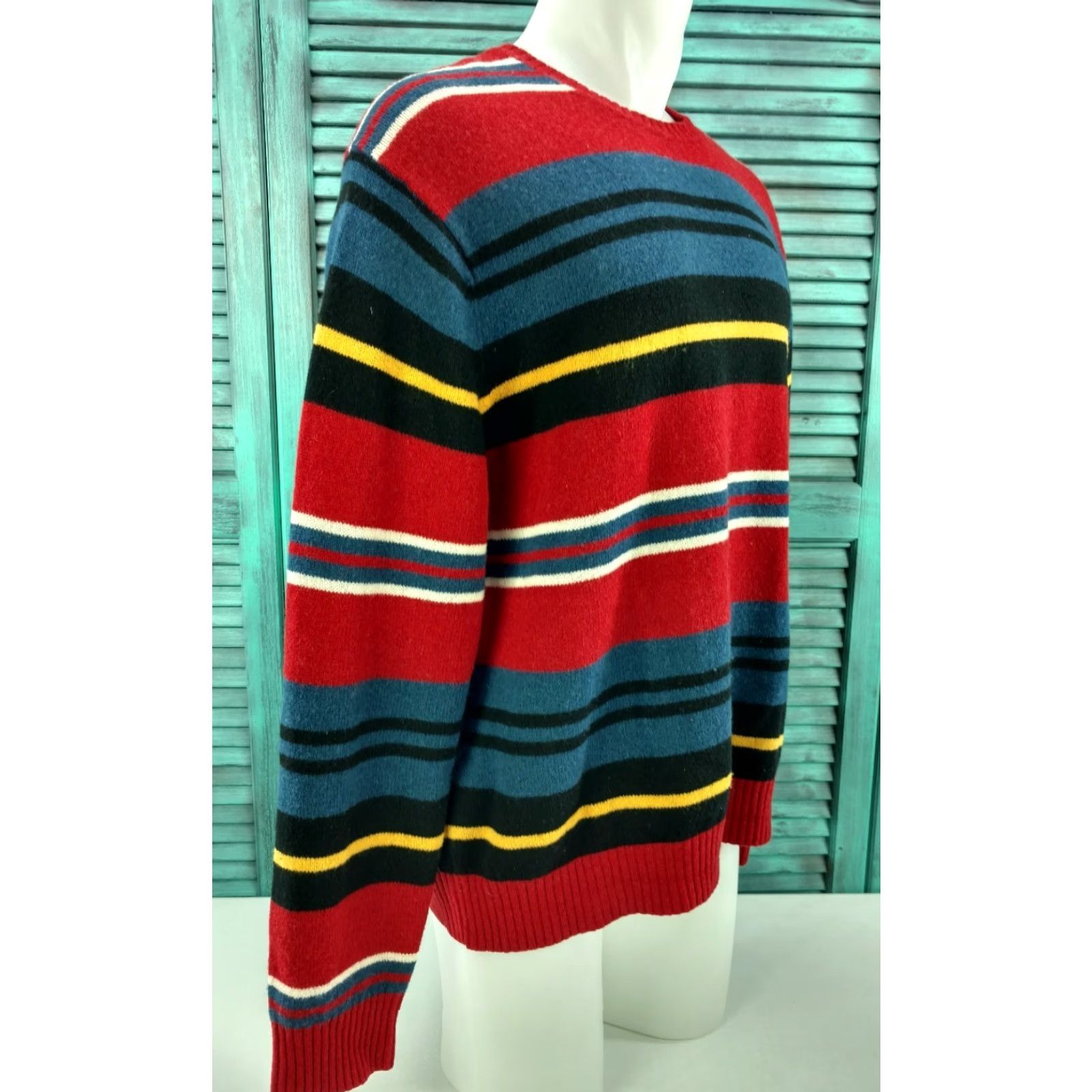 Tommy Hilfiger TOMMY HILFIGER Crewneck Sweater XL 100% Lambswool Multi-Color Flag LSlv Men’s Size US XL / EU 56 / 4 - 4 Thumbnail