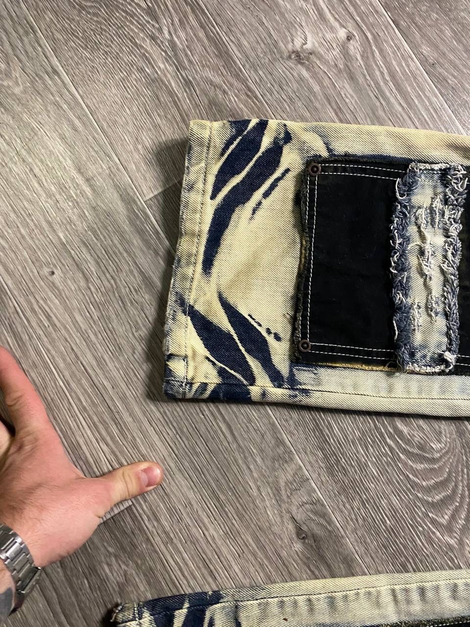Japanese Brand Avantgarde Kingz Washed Straight Jeans Patchwork Opium Y2K Size US 29 - 8 Thumbnail